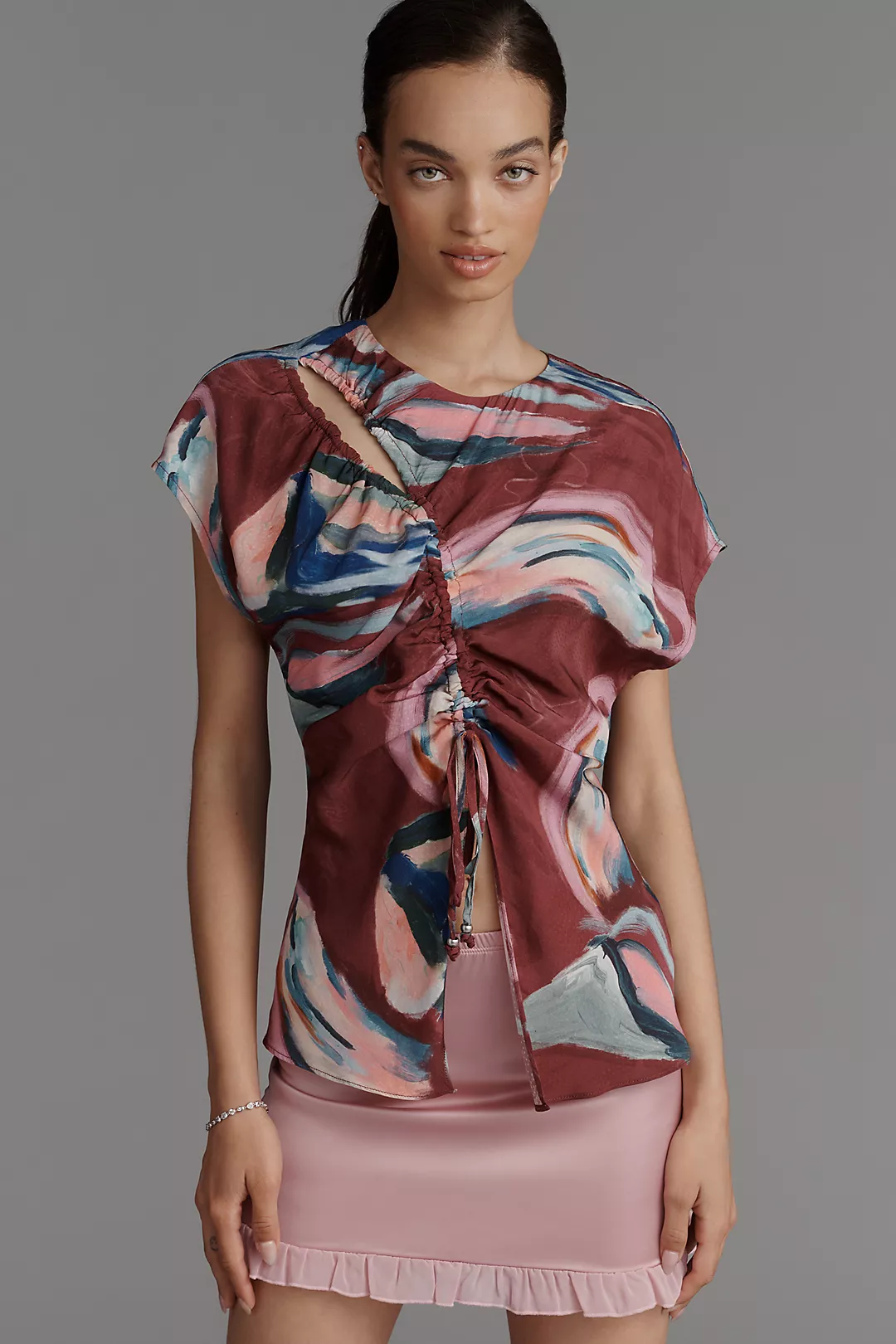 Scotch & Soda Drawstring Cut-Out Blouse