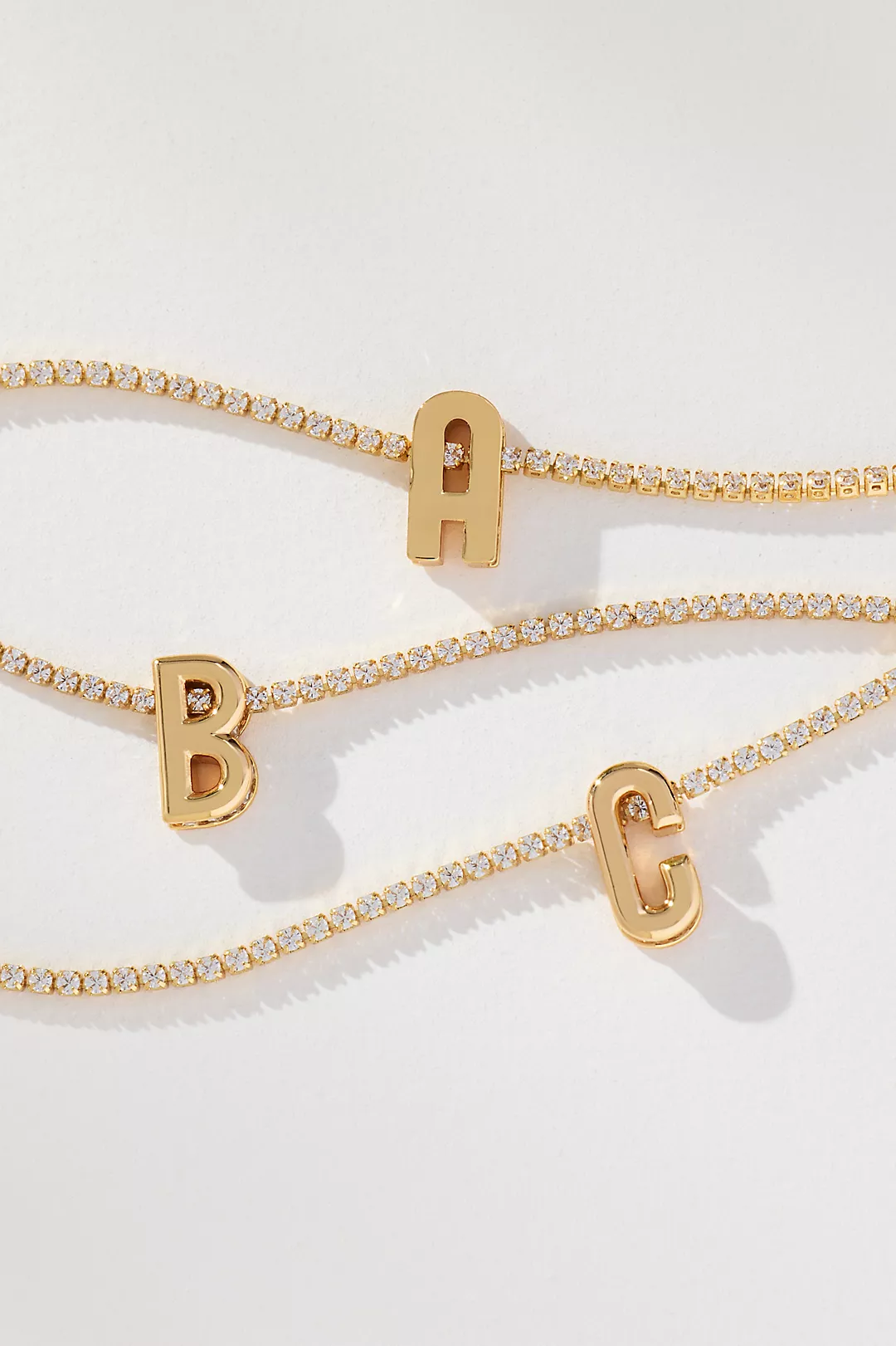 Small Shimmered Monogram Tennis Necklace