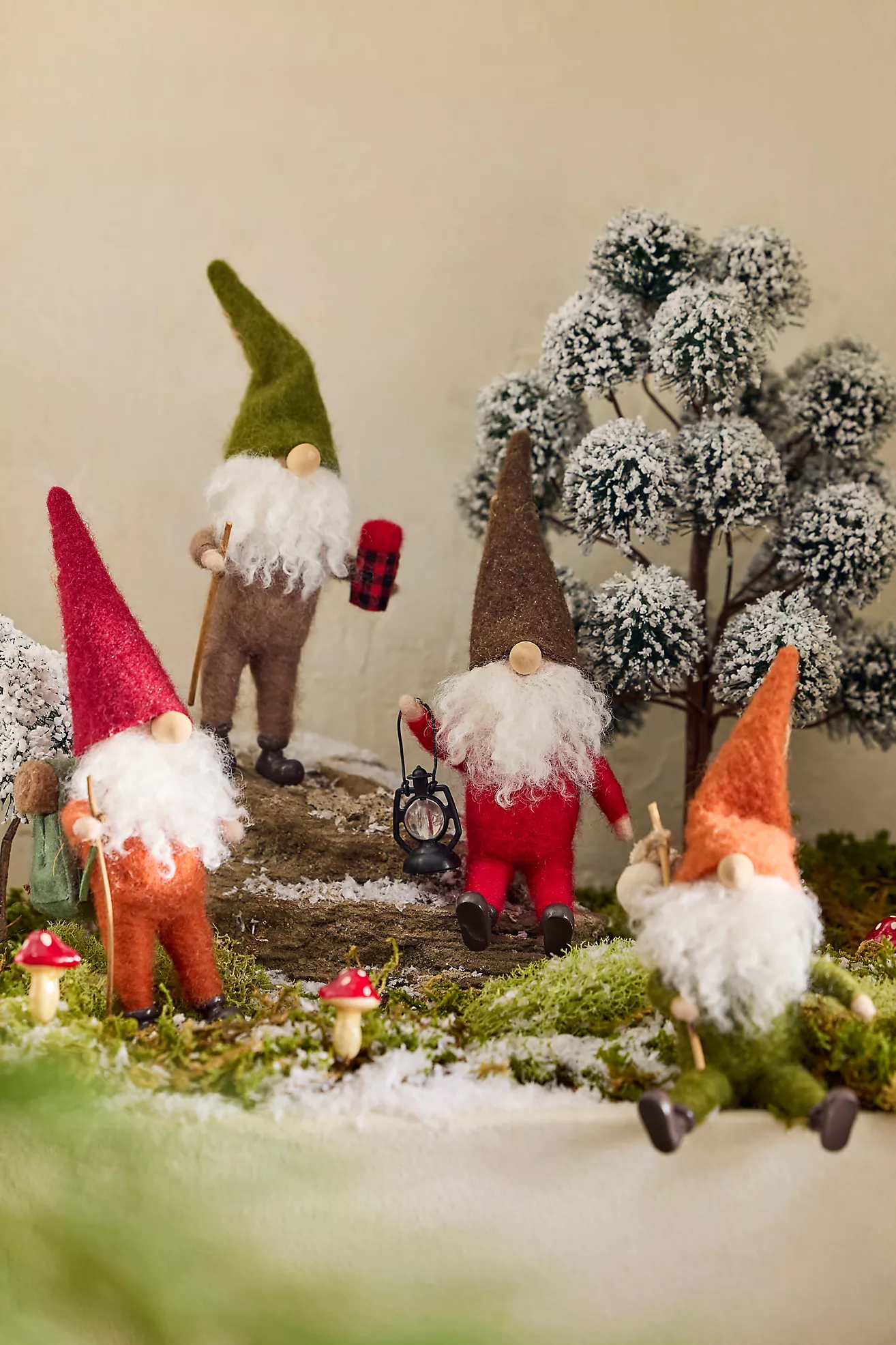 Felt Hiking Gnomes, Set of 4
