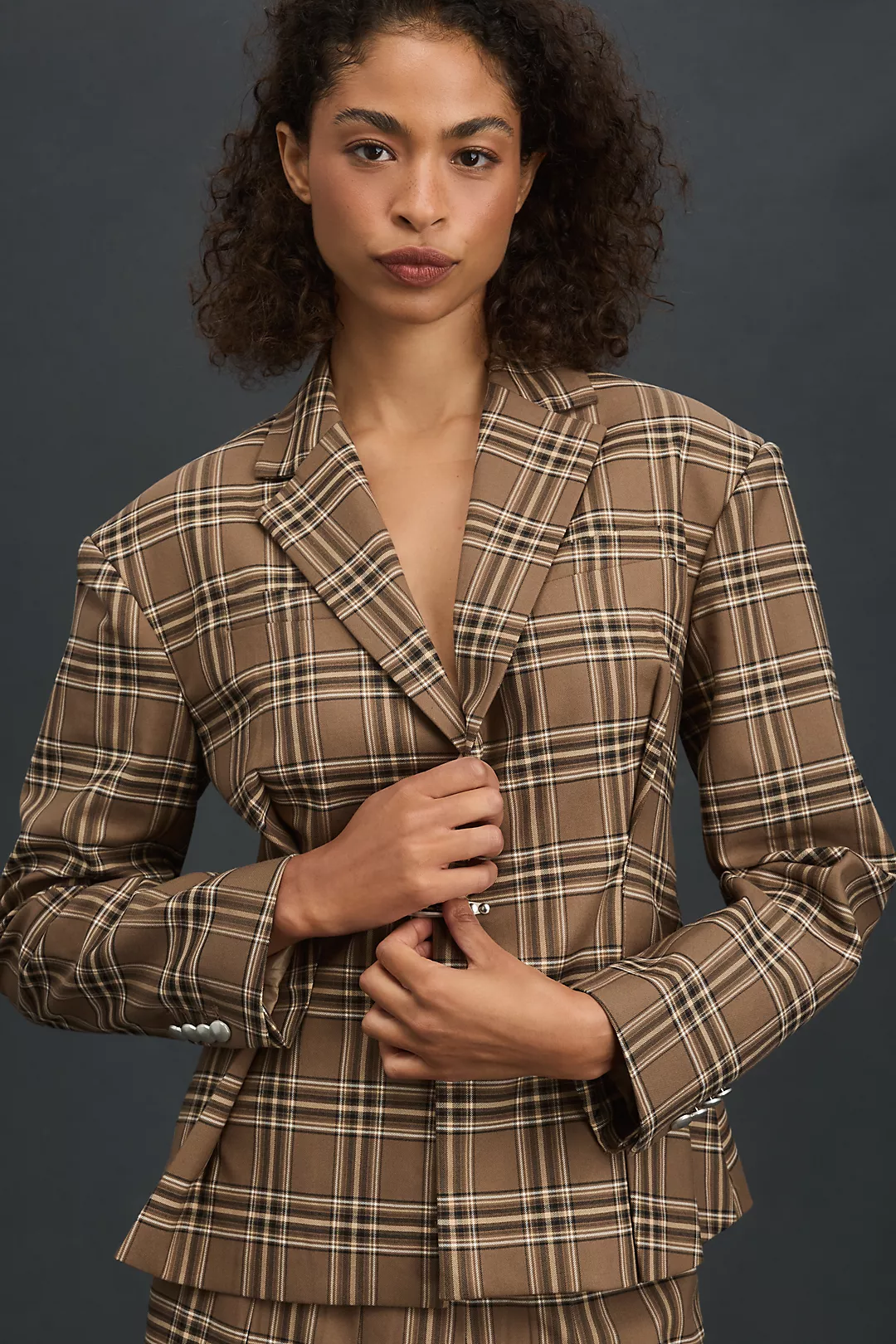 Rowing Blazers Plaid Pleated Blazer
