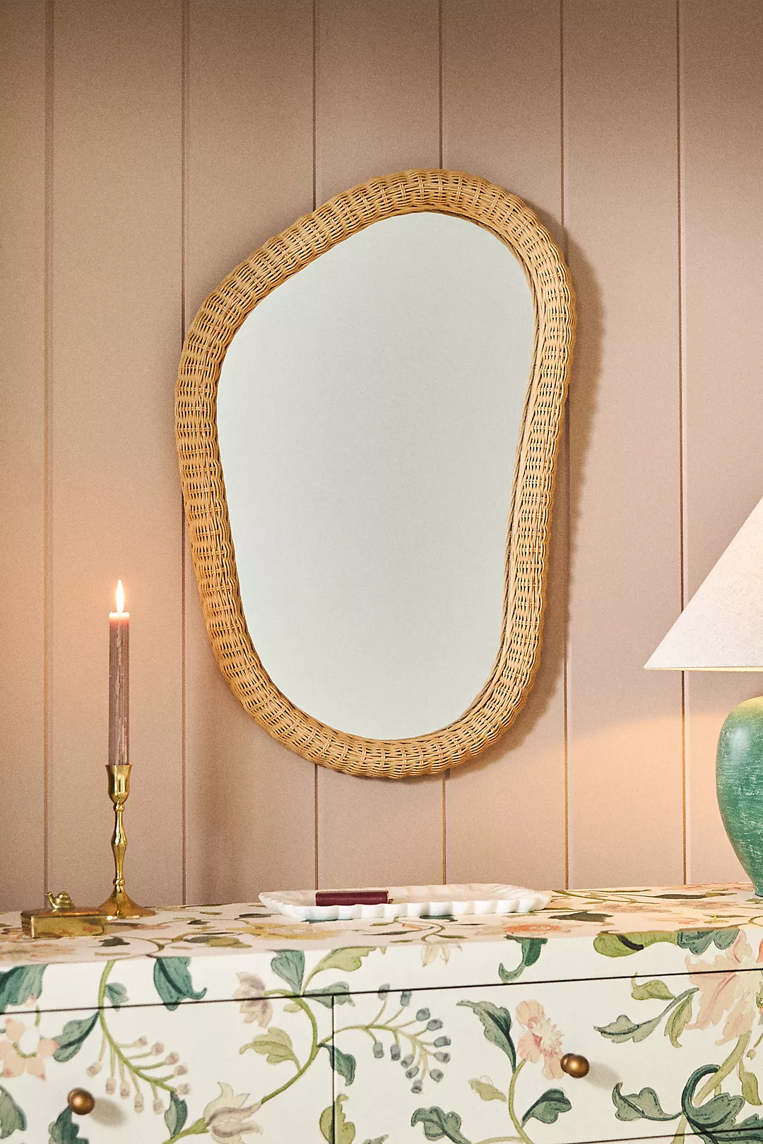 Evelyn Rattan Irregular Wall Mirror