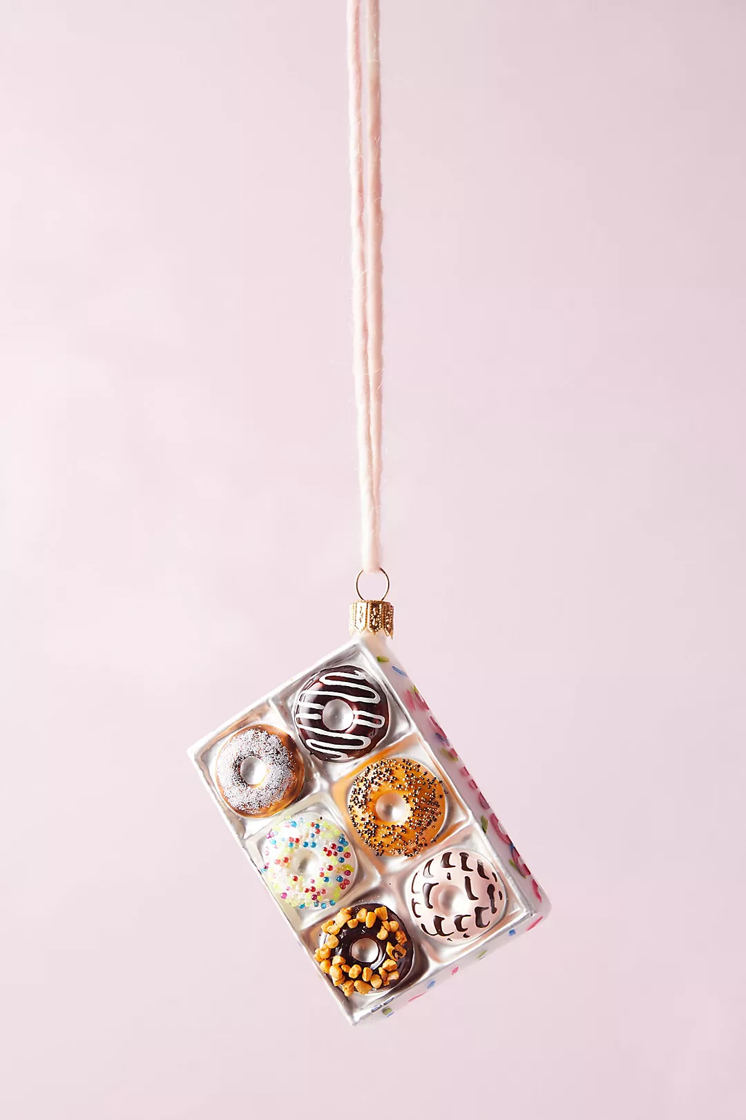 Box of Doughnuts Glass Ornament