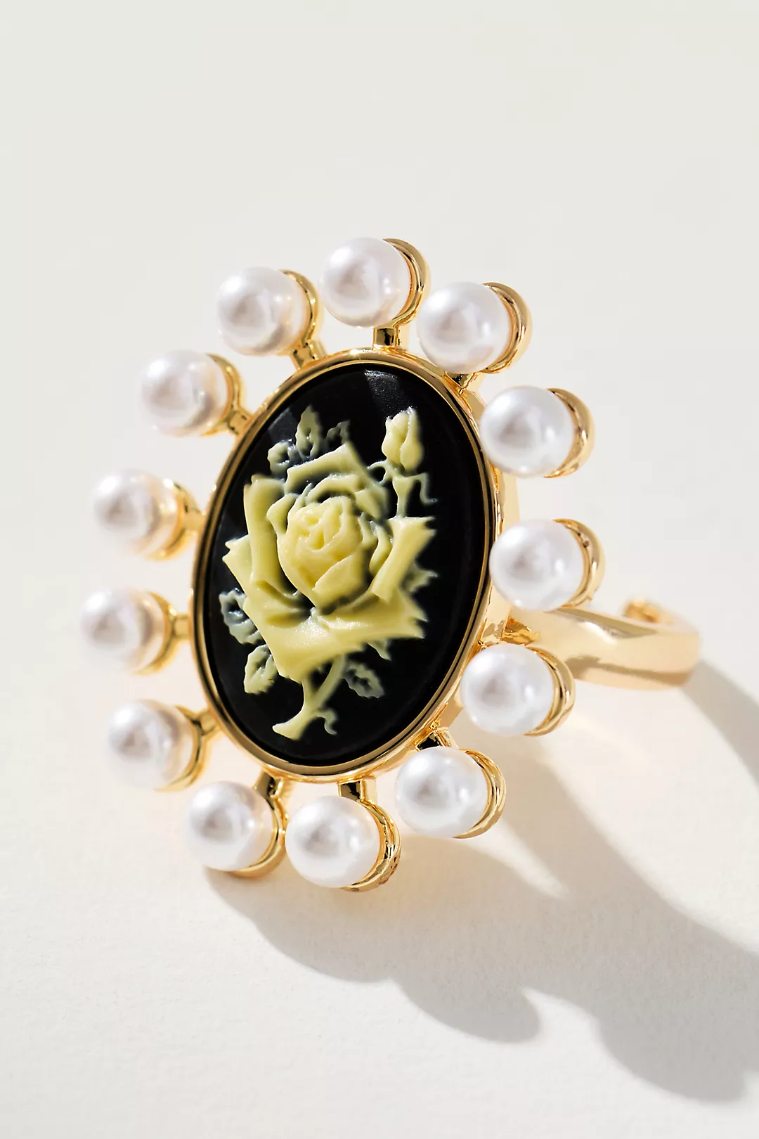 Cameo Floral Cocktail Ring