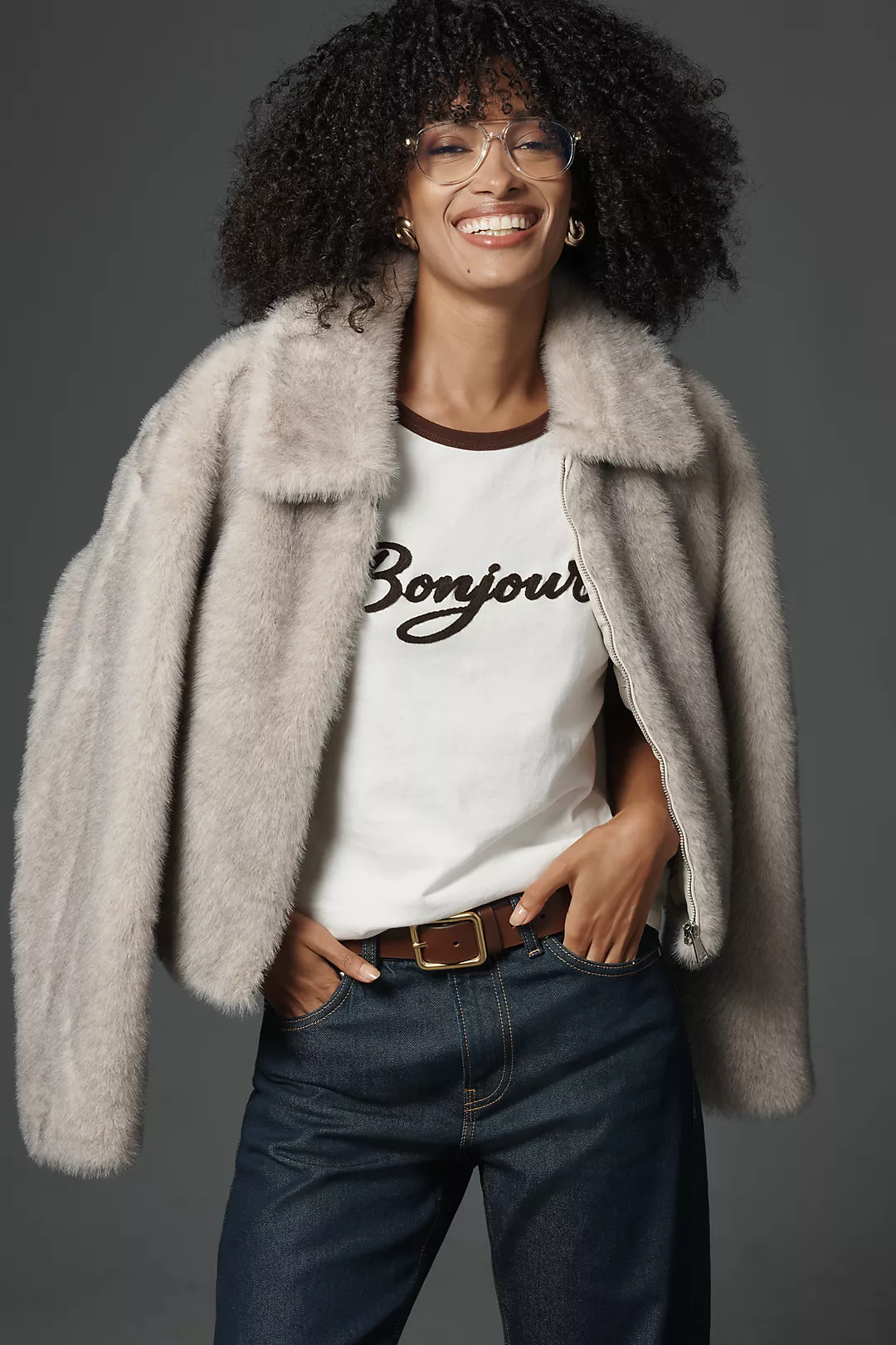 RAISONNEL Bonjour Graphic Ringer Tee