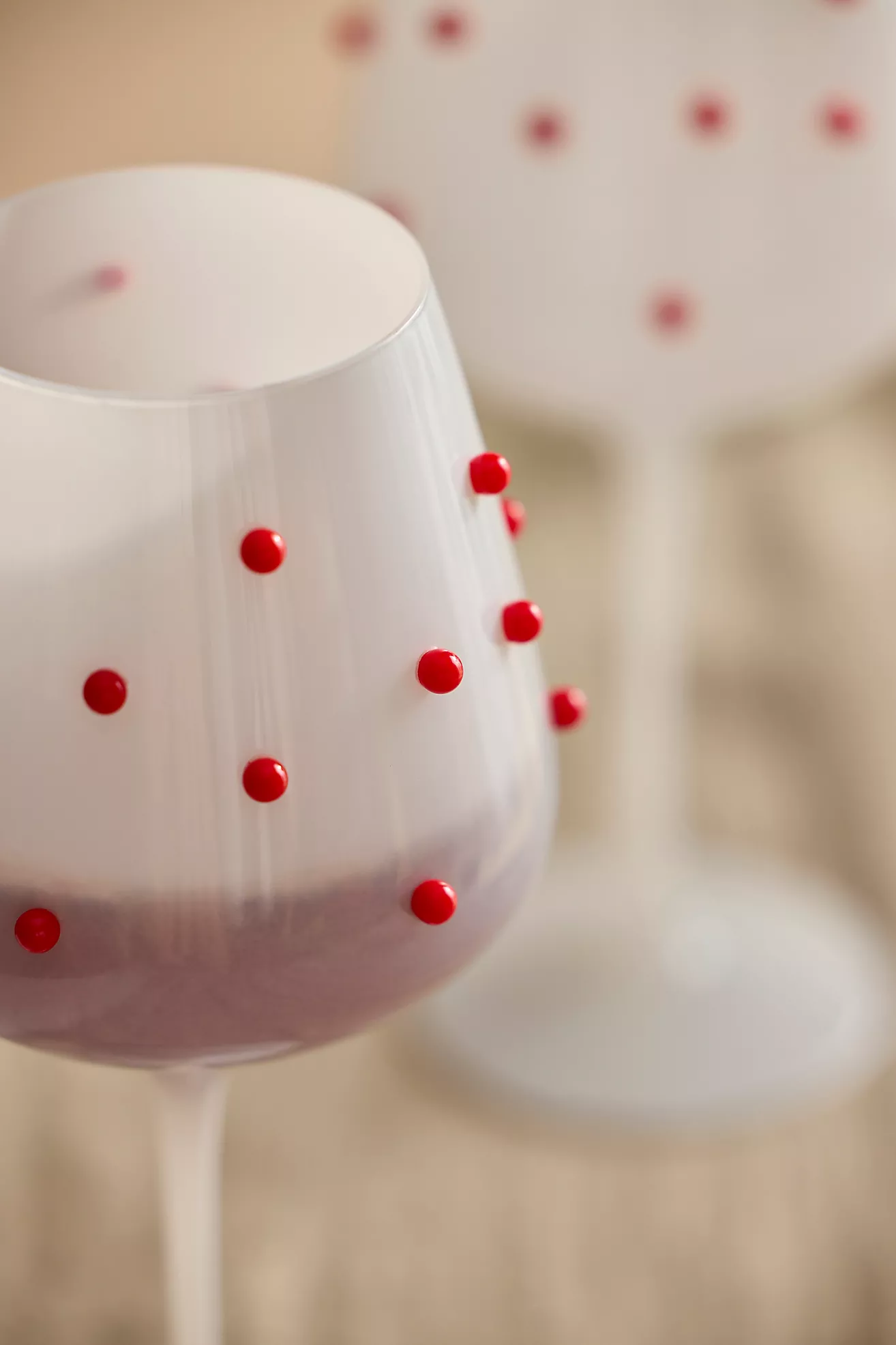 Red Confetti Wine Glasses, Set of 2