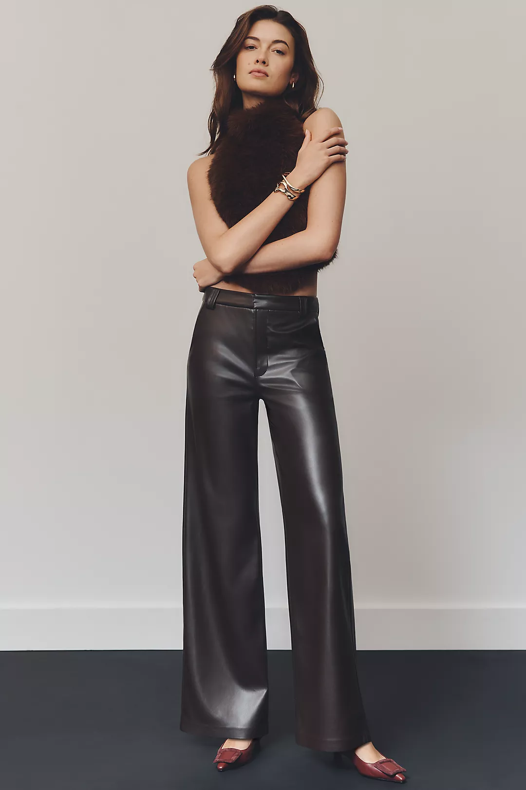 Joe's Jeans The Mia High-Rise Wide-Leg Faux-Leather Pants