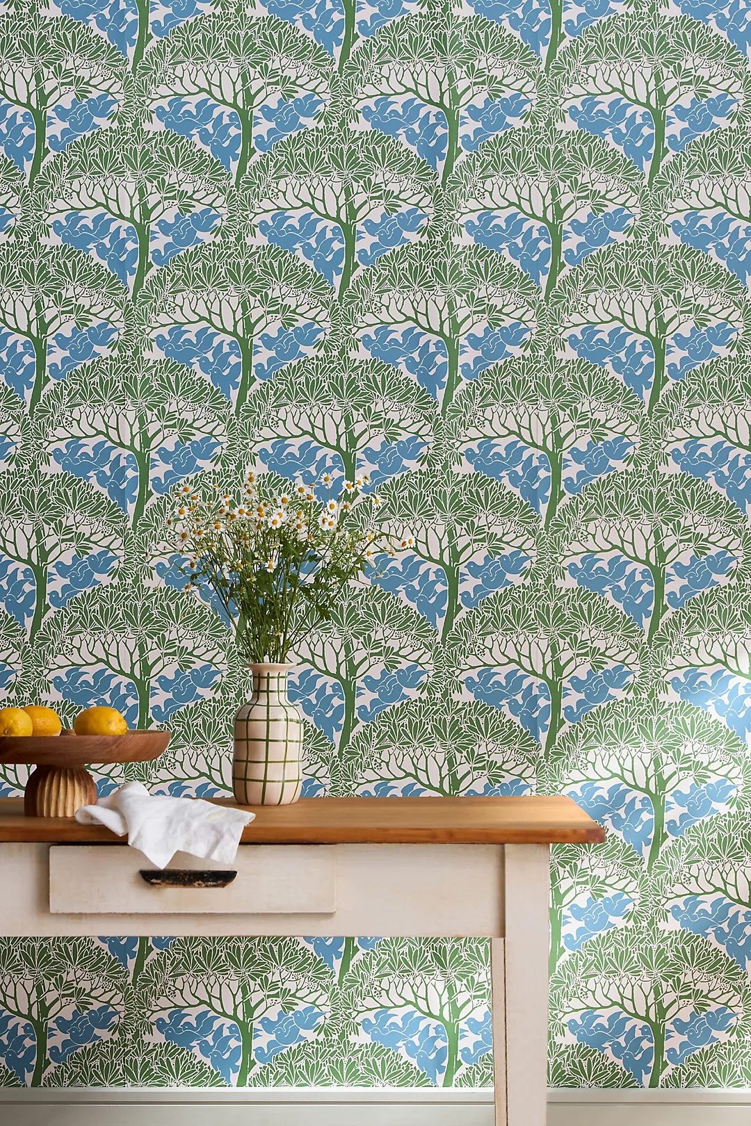 The Savaric Leaves & Trees Garden Green Wallpaper