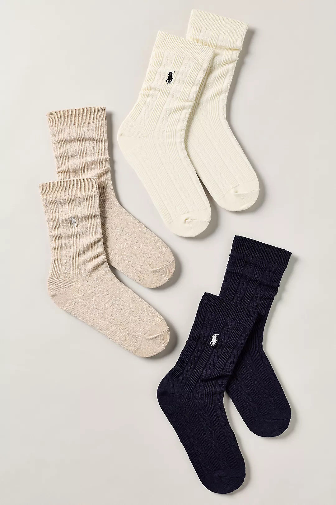 Polo Ralph Lauren Horse Crew Socks, Set of 3