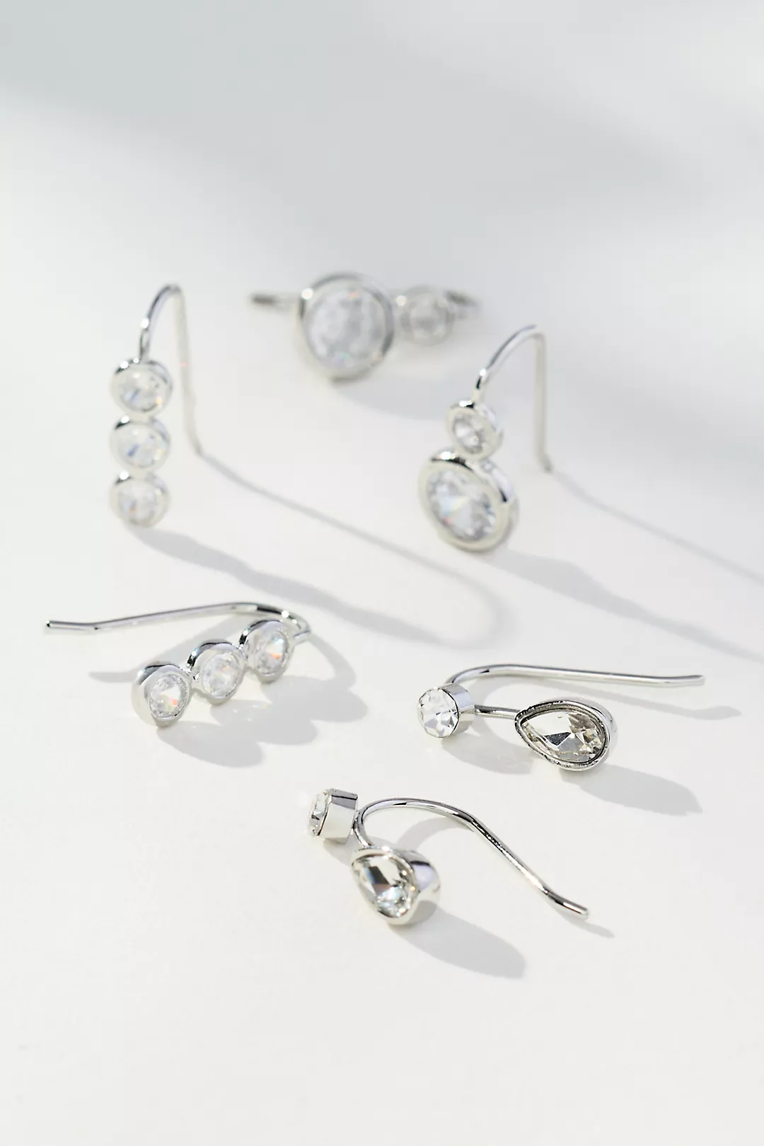 Crystal Threader Earrings, Set of 3