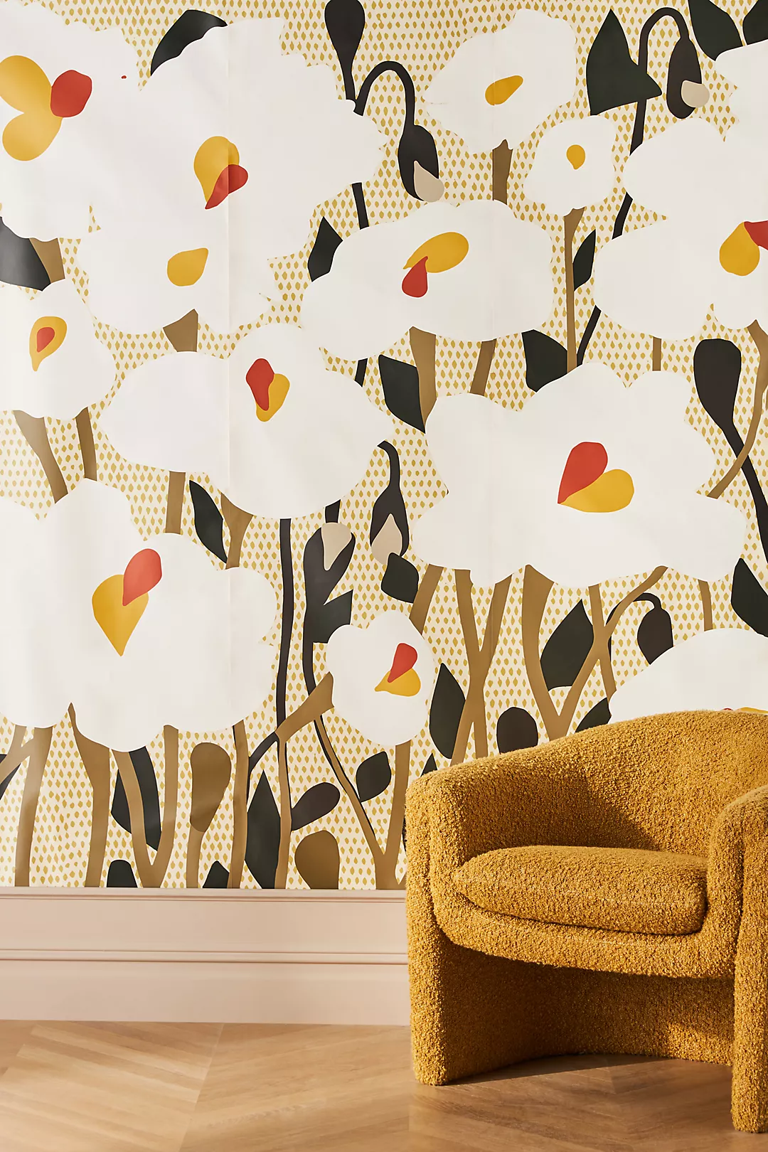 Mitchell Black Poppy Fields Floral Mural