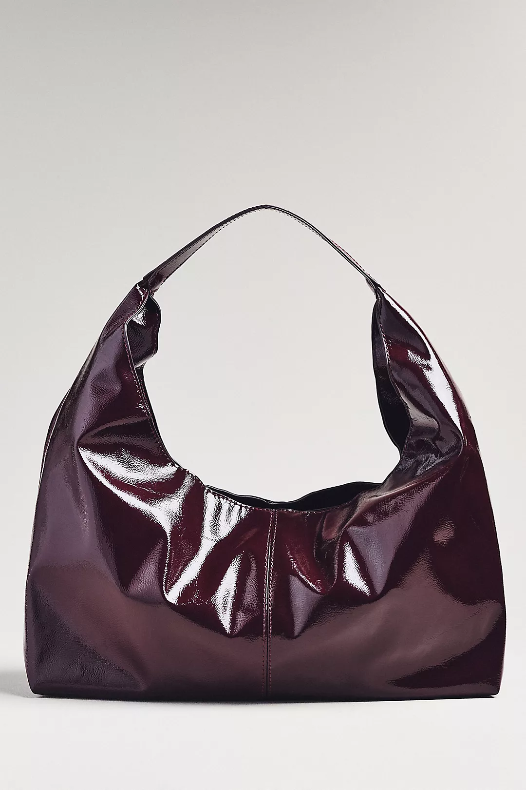 Shiny Faux-Leather Tote