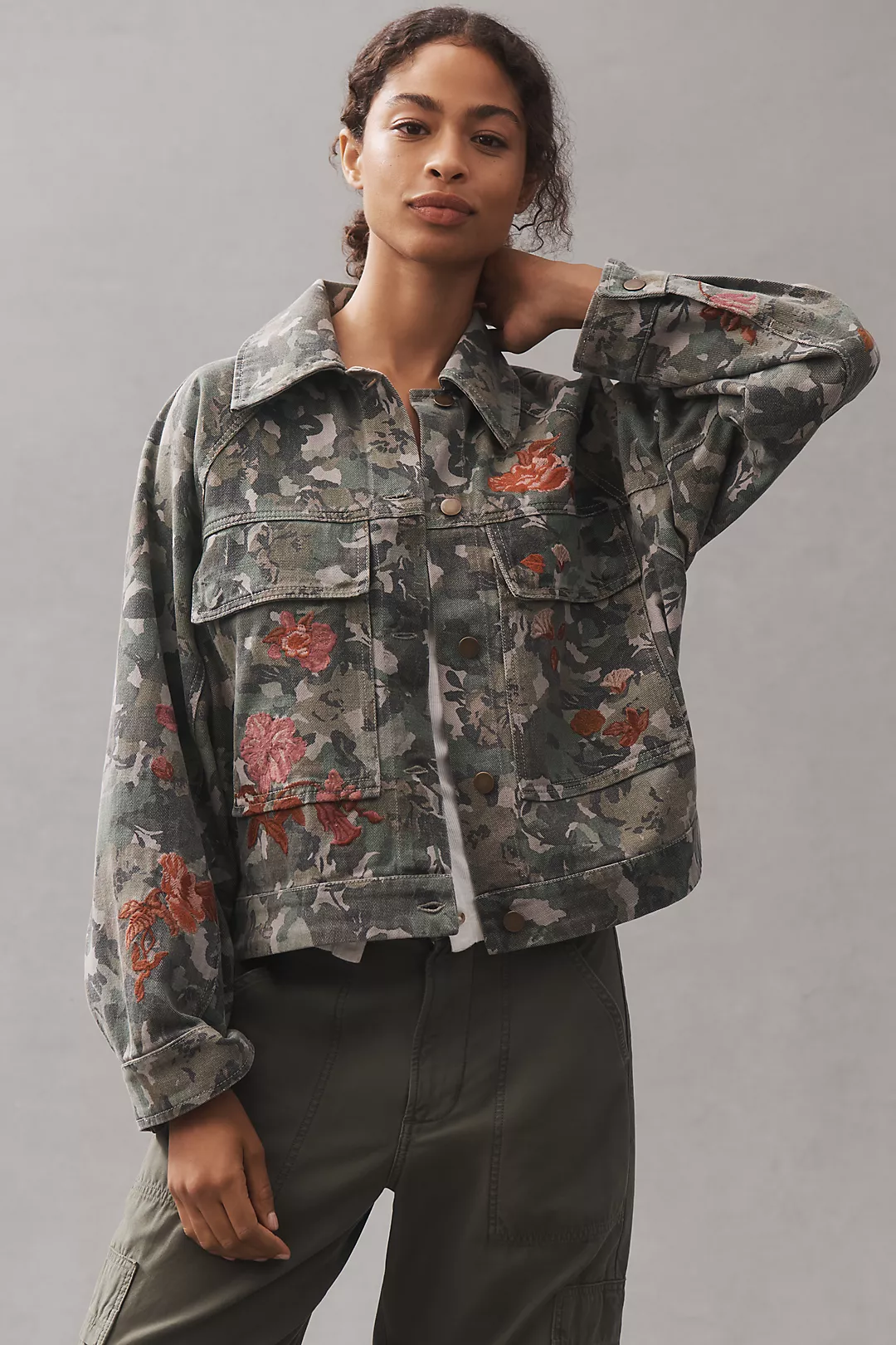 Pilcro Embroidered Utility Jacket