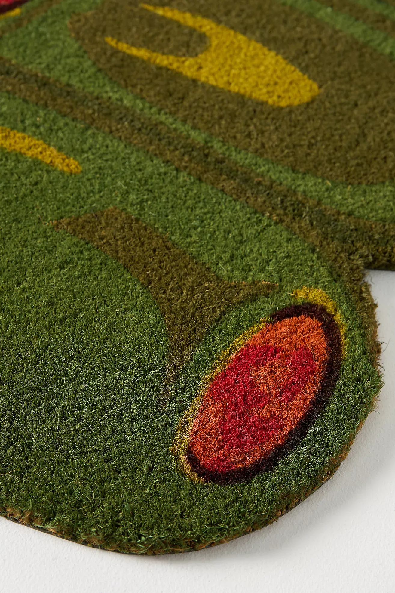 Olive-Shaped Coir Printed Doormat