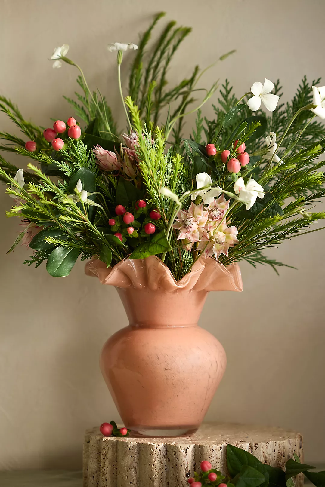 Ruffled Glass Bud Vase