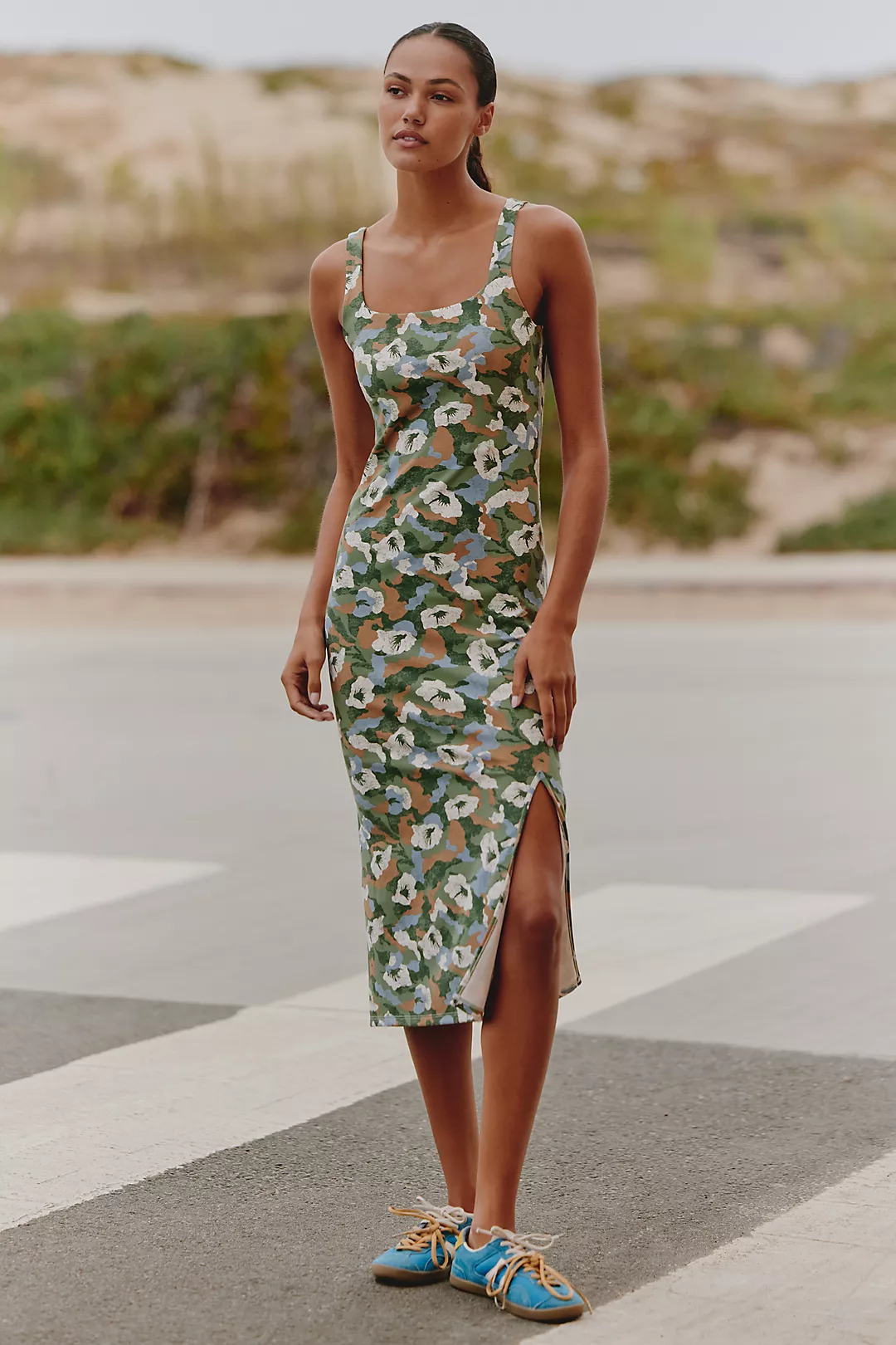 Daily Practice Square-Neck Midi Dress