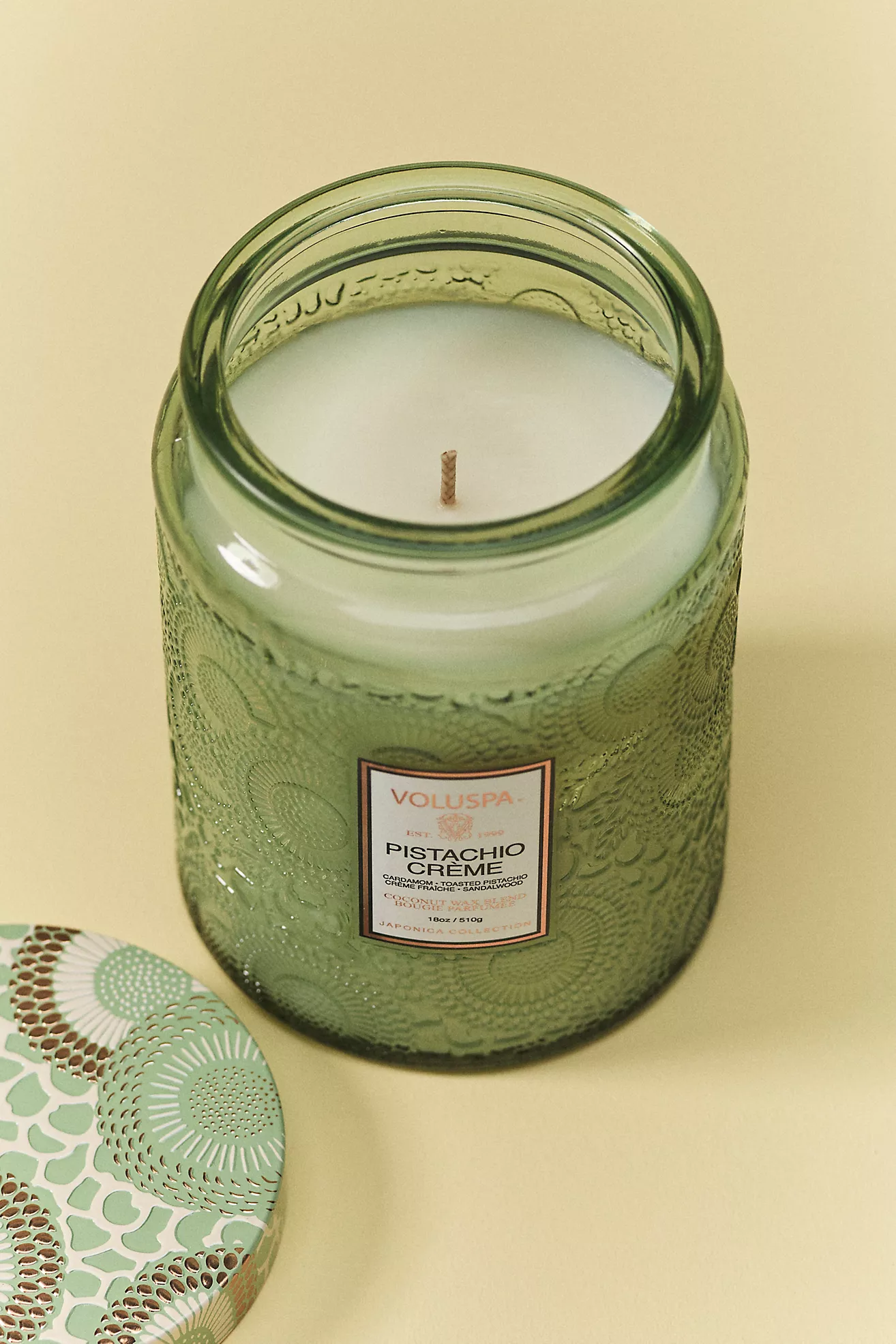 Voluspa Gourmand Pistachio Crème Glass Candle