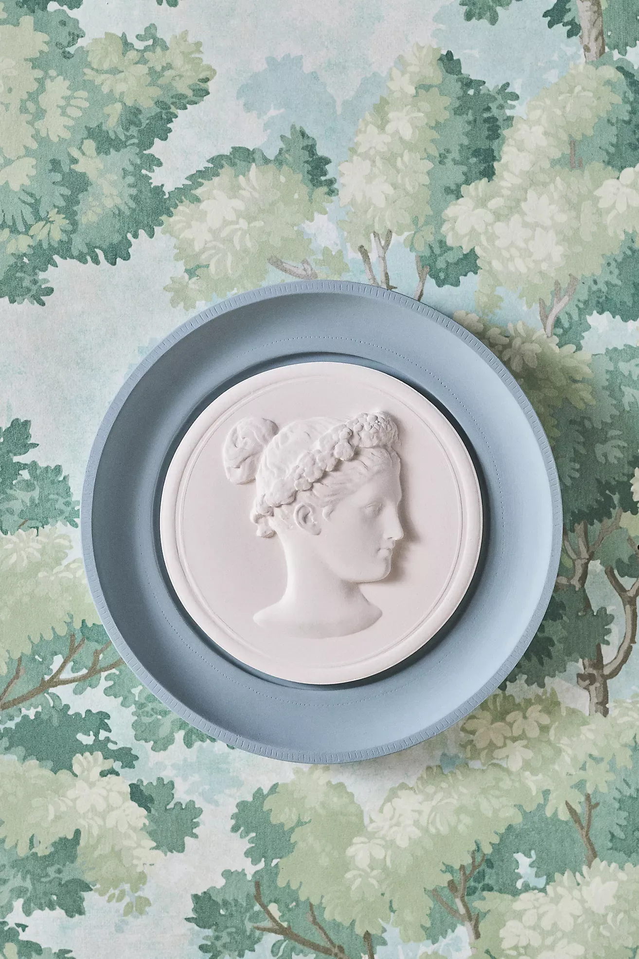 STATUETTE Blue Plaster Framed Intaglio Gallery Wall Charm