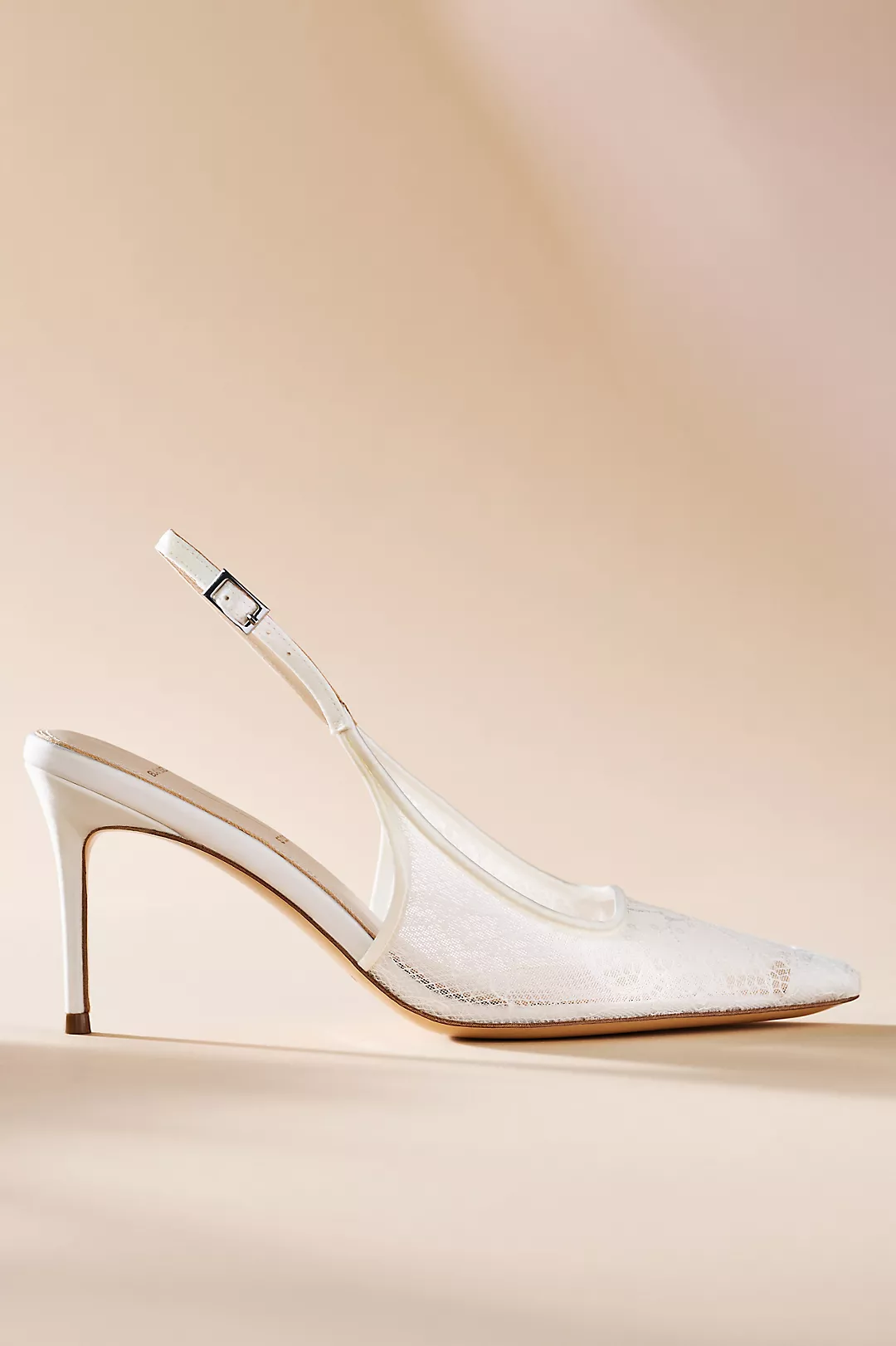 Black Suede Studio Marina Lace Slingback Heels