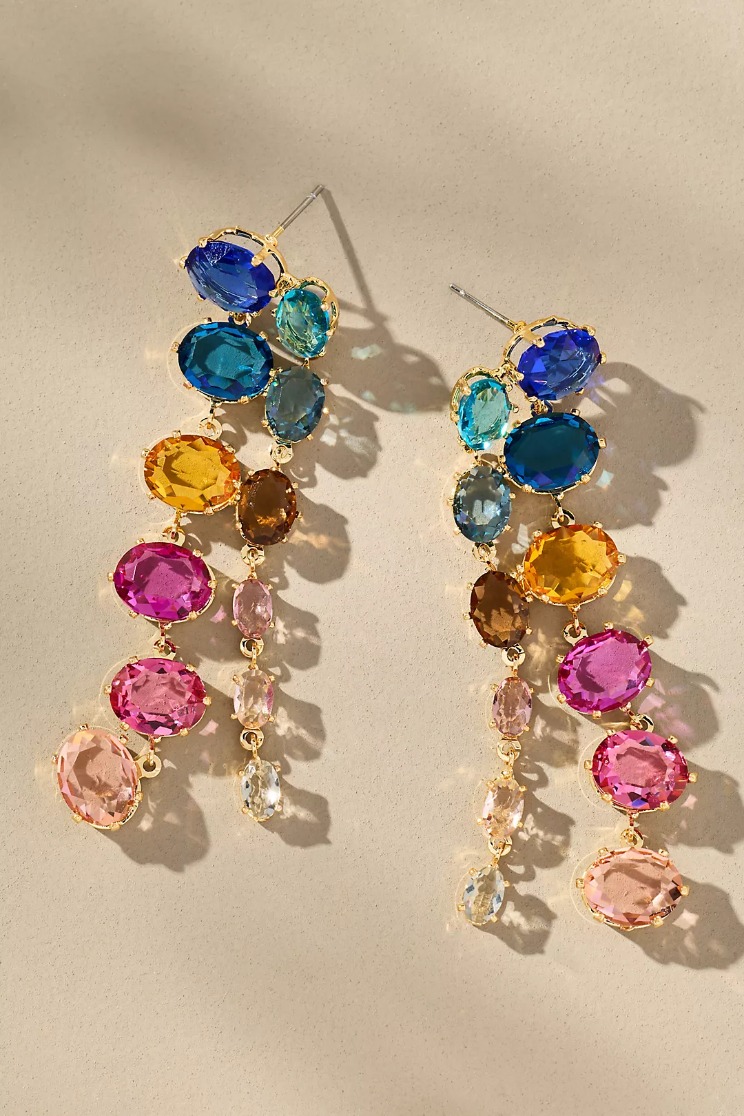 Parallel Crystal Drop Earrings