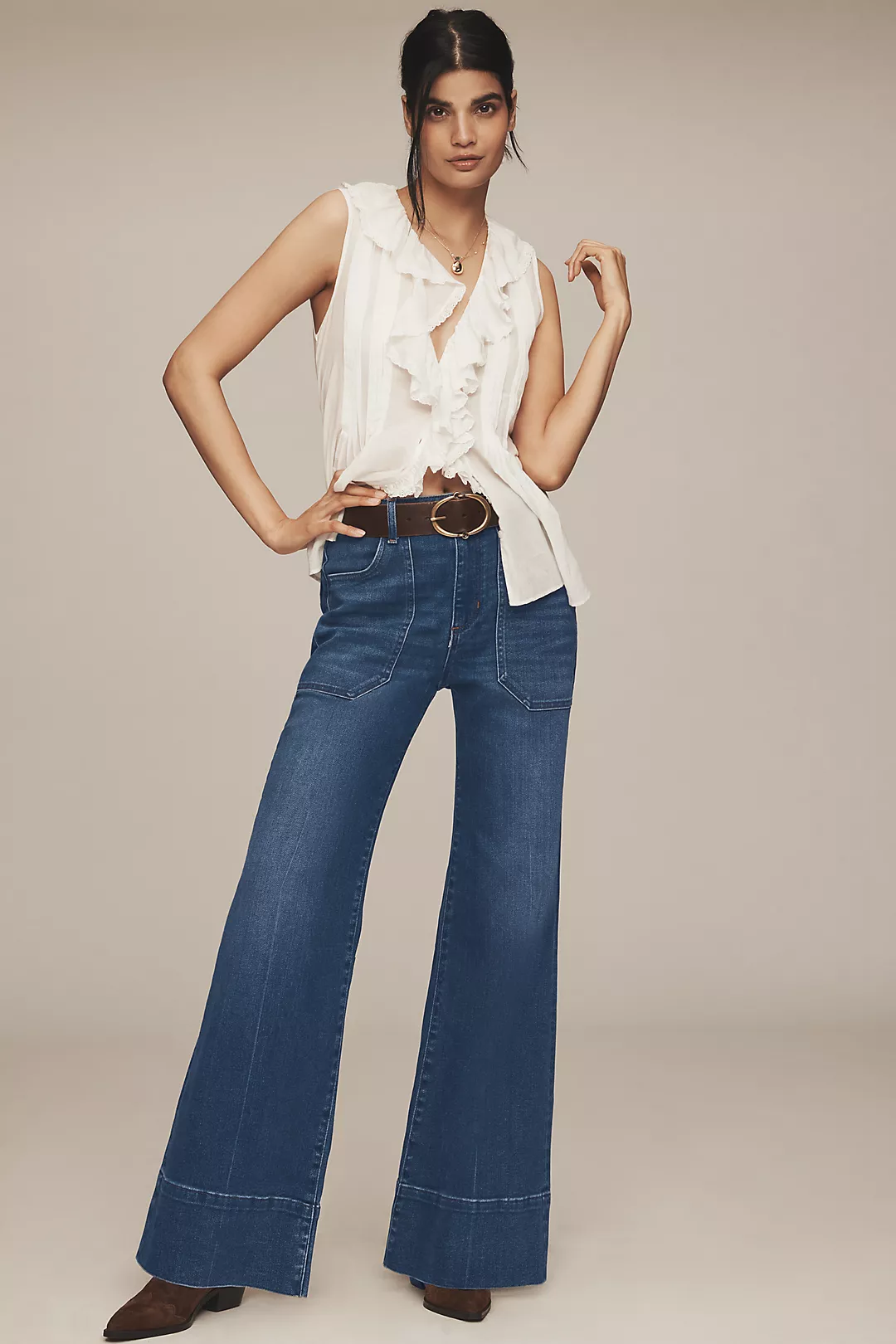 The Rylan Relaxed High-Rise Flare Jeans by Pilcro