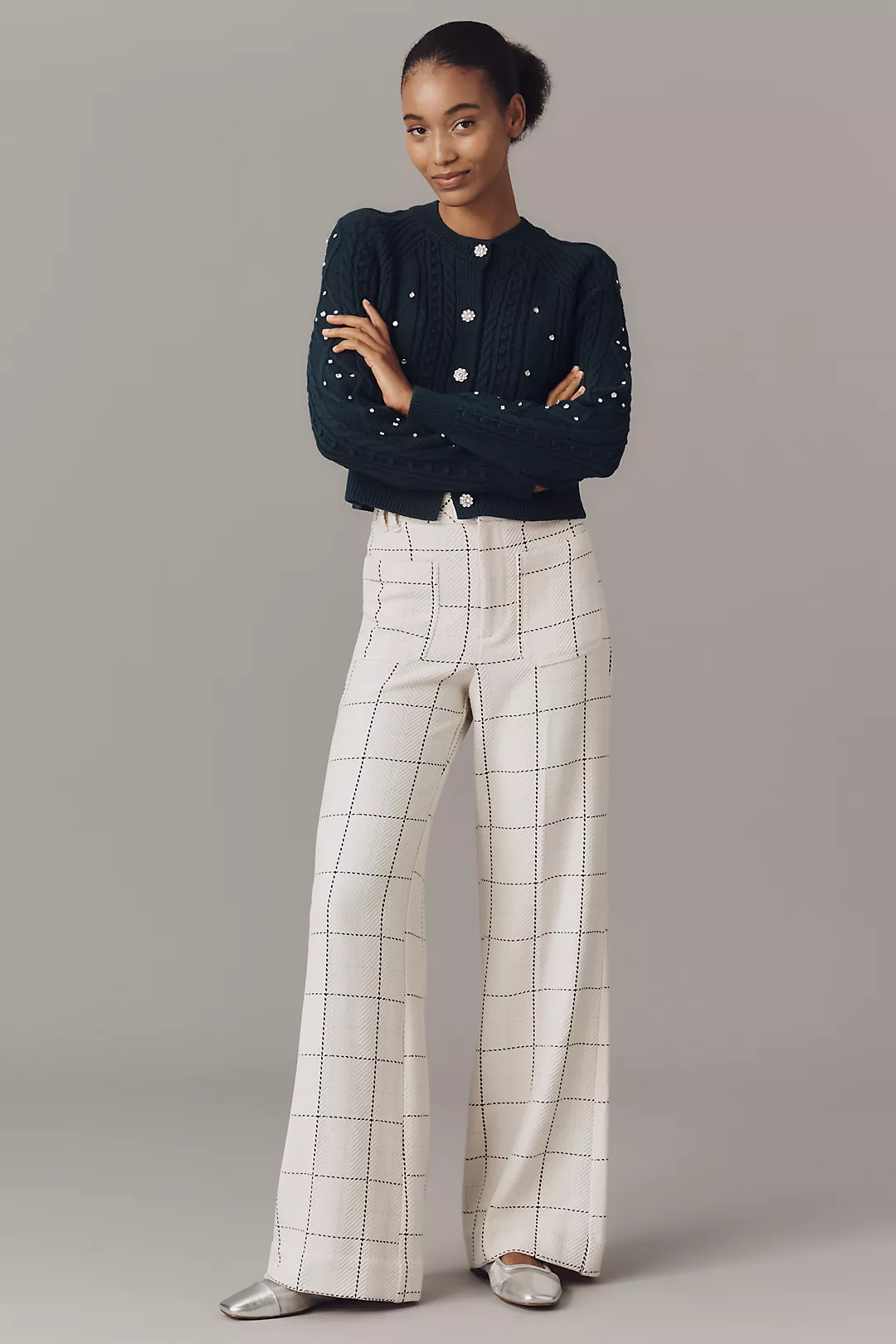 Maeve Knit Jude Plaid Trousers