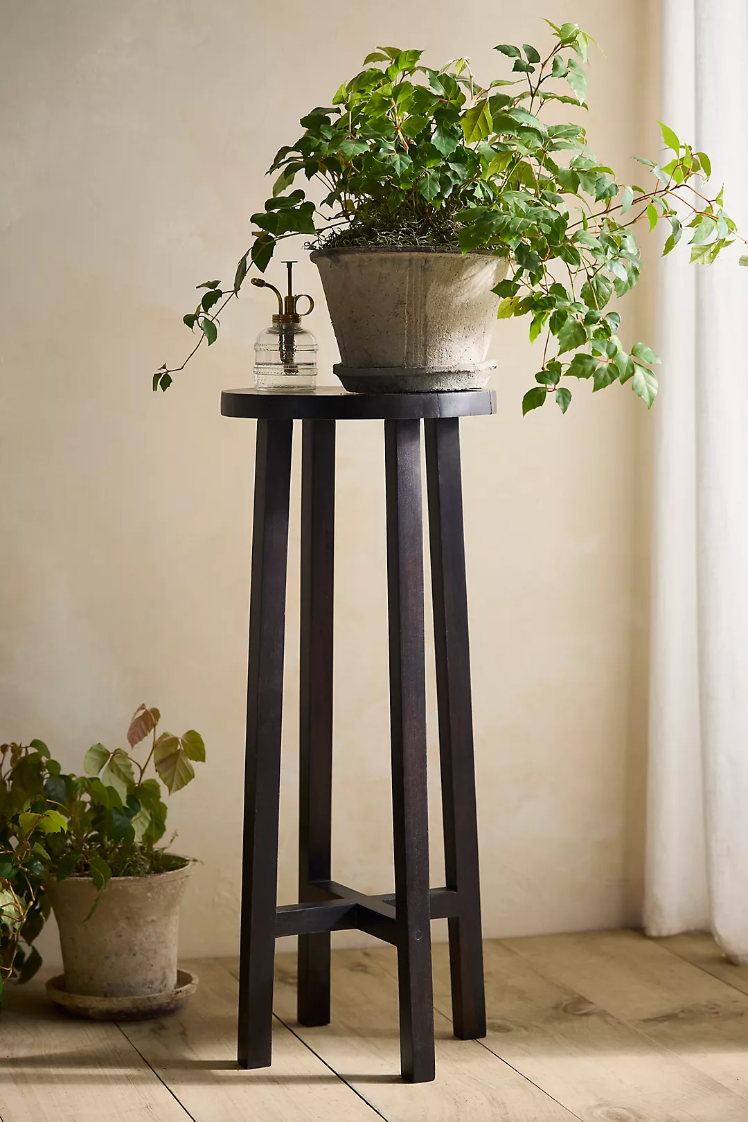 Black Acacia Wood Plant Stand