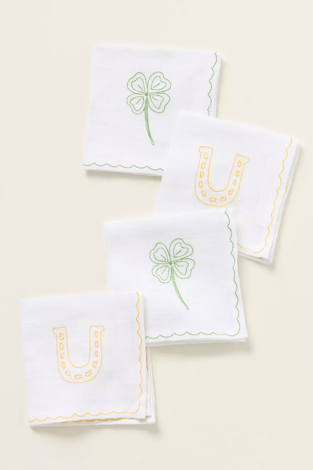 Pomegranate Linen Cocktail Napkins, Set of 4