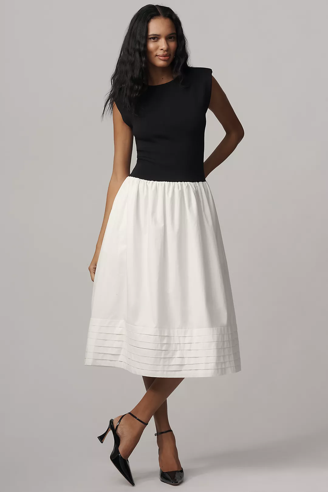 Endless Rose Knit Drop-Waist Fit & Flare Midi Dress