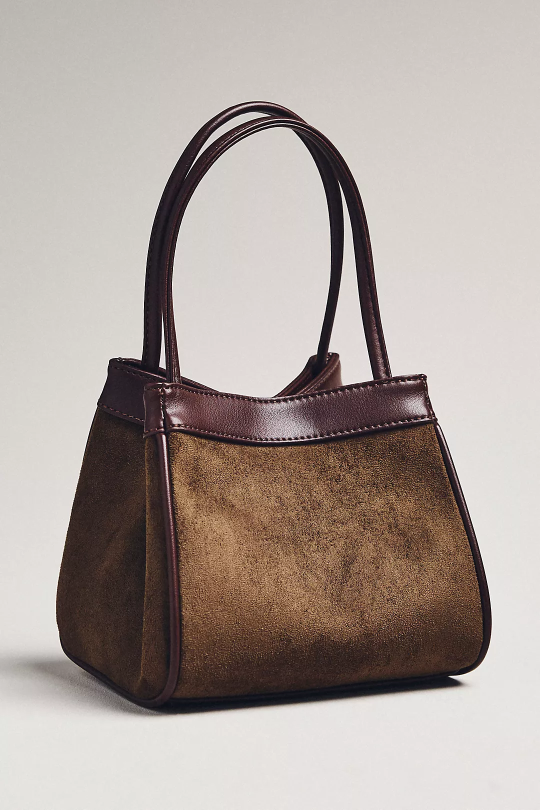 Sueded Two-Tone Bucket Bag