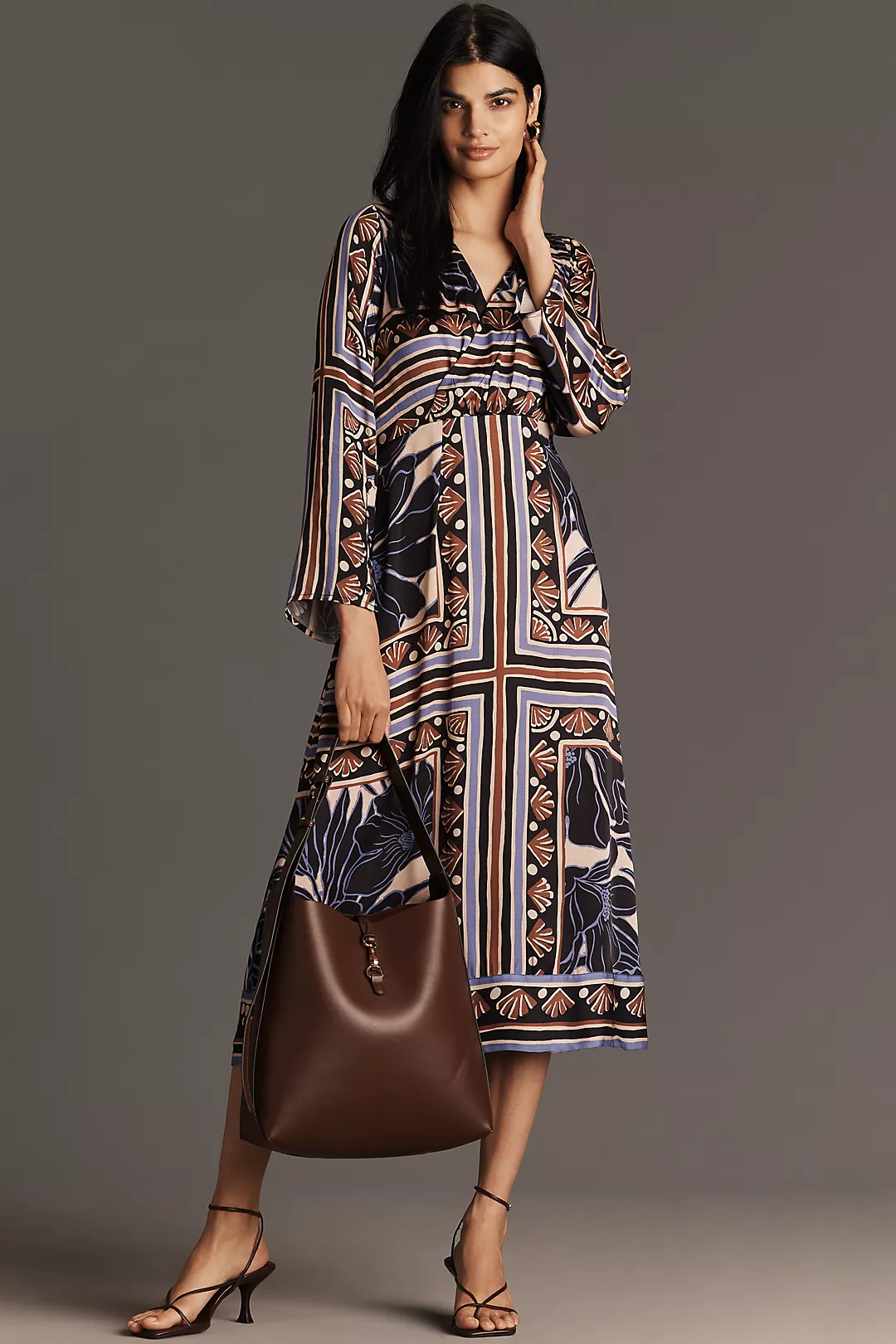 Cental Park West Lilliane Long-Sleeve Midi Dress