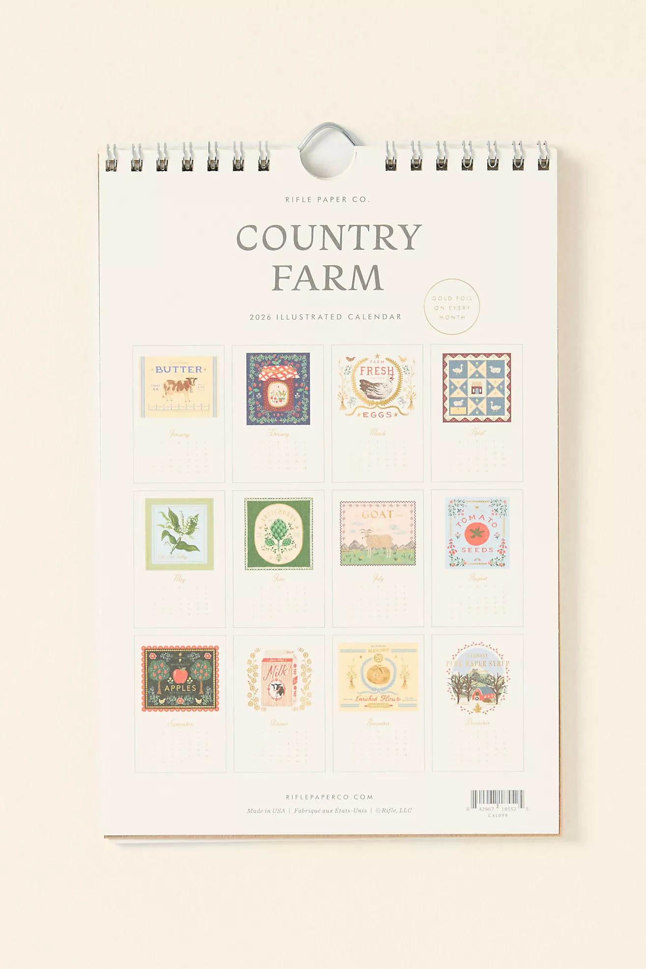 Rifle Paper Co. 2026 Mini Country Farm Kitchen Calendar