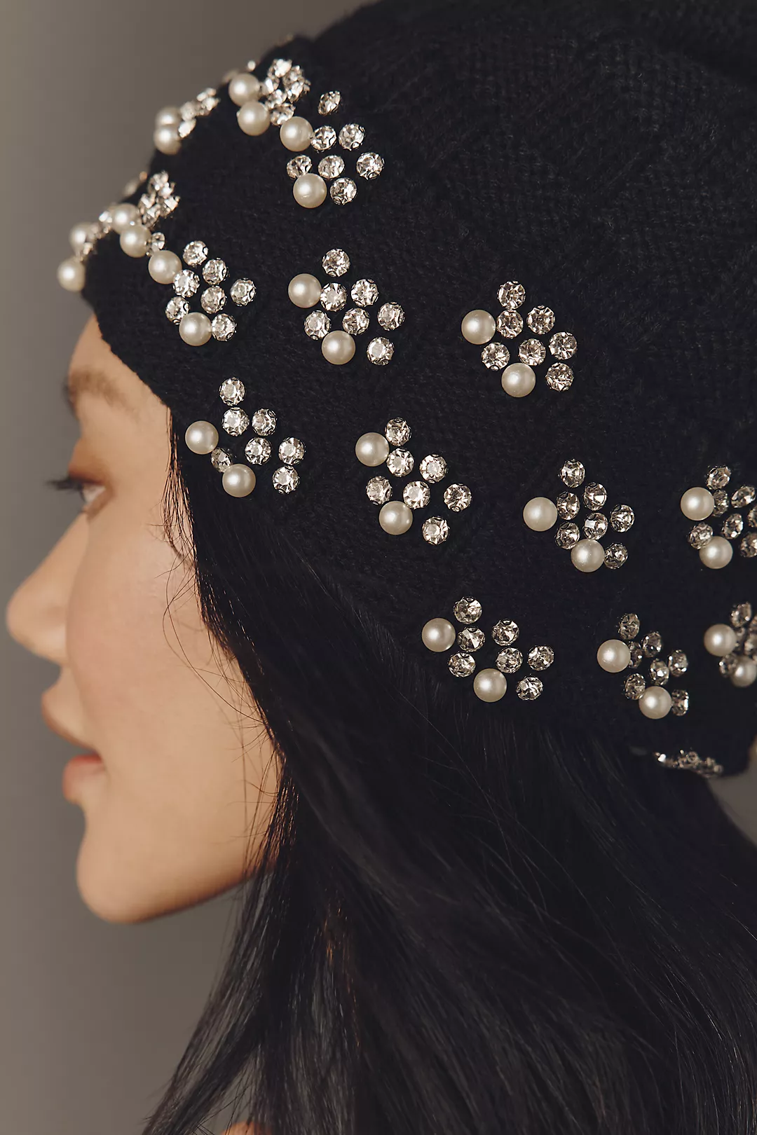 Maeve Checkered Crystal Beanie