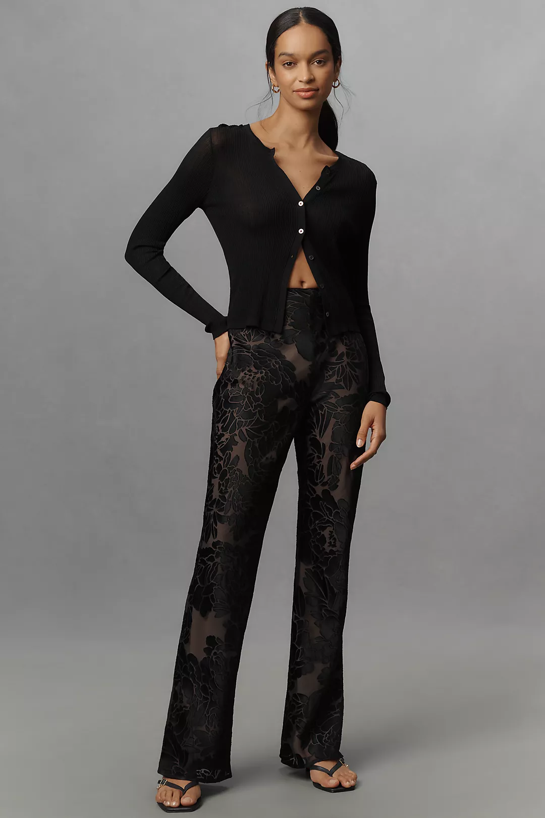 TND Fleur Noir Sheer Lace Pants