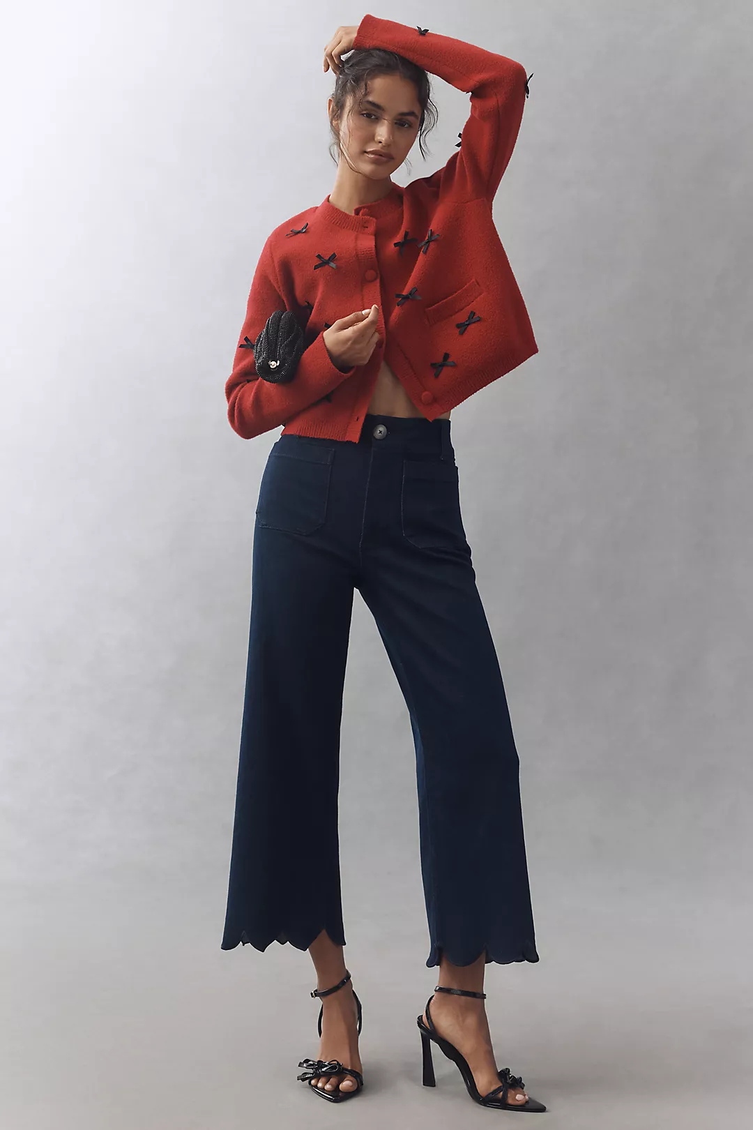 The Colette Scallop-Pocket Crop Wide-Leg Jeans by Maeve