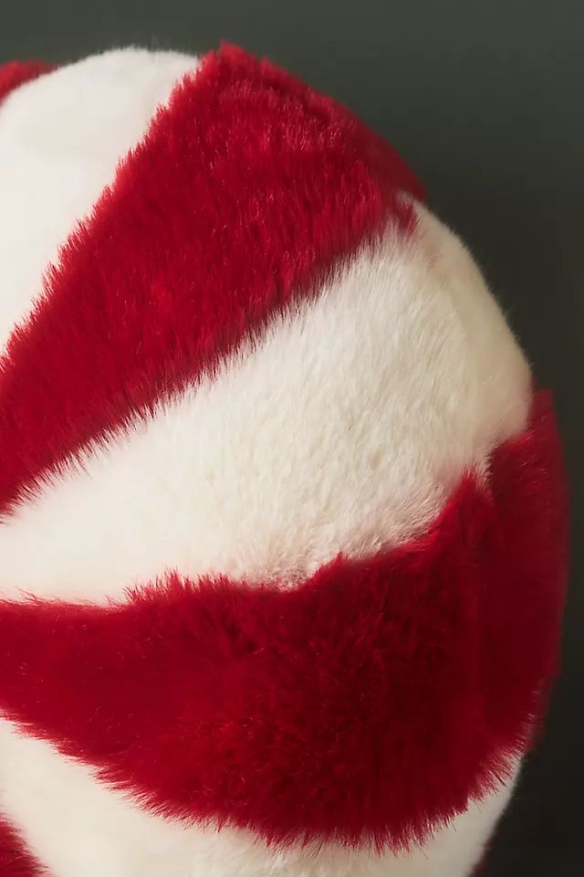 Peppermint Faux-Fur Pillow