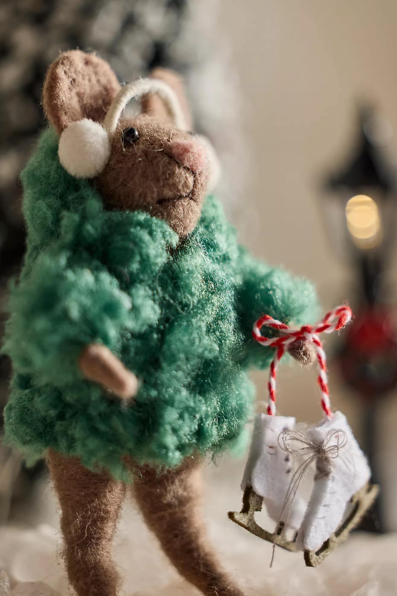Ice Skating Mouse Felt Critter