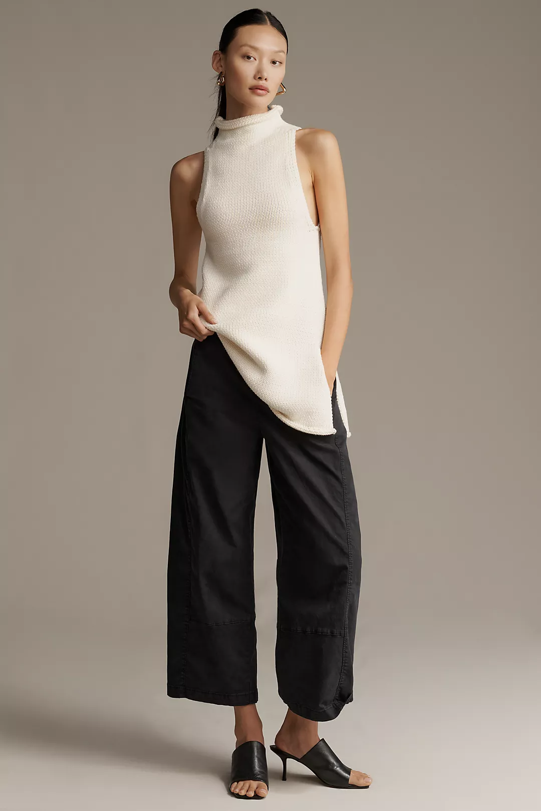 The Izzie Relaxed Pull-On Barrel Pants by Pilcro: Twill Edition