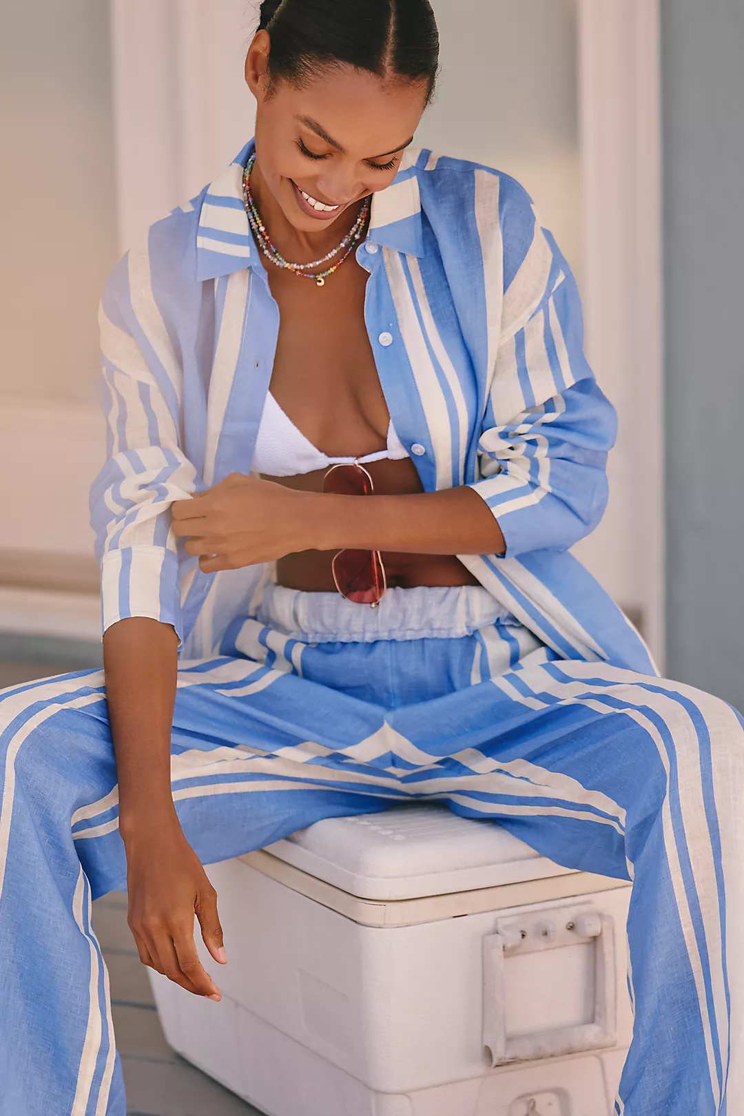 Beach Riot Cassidy Linen Buttondown Top