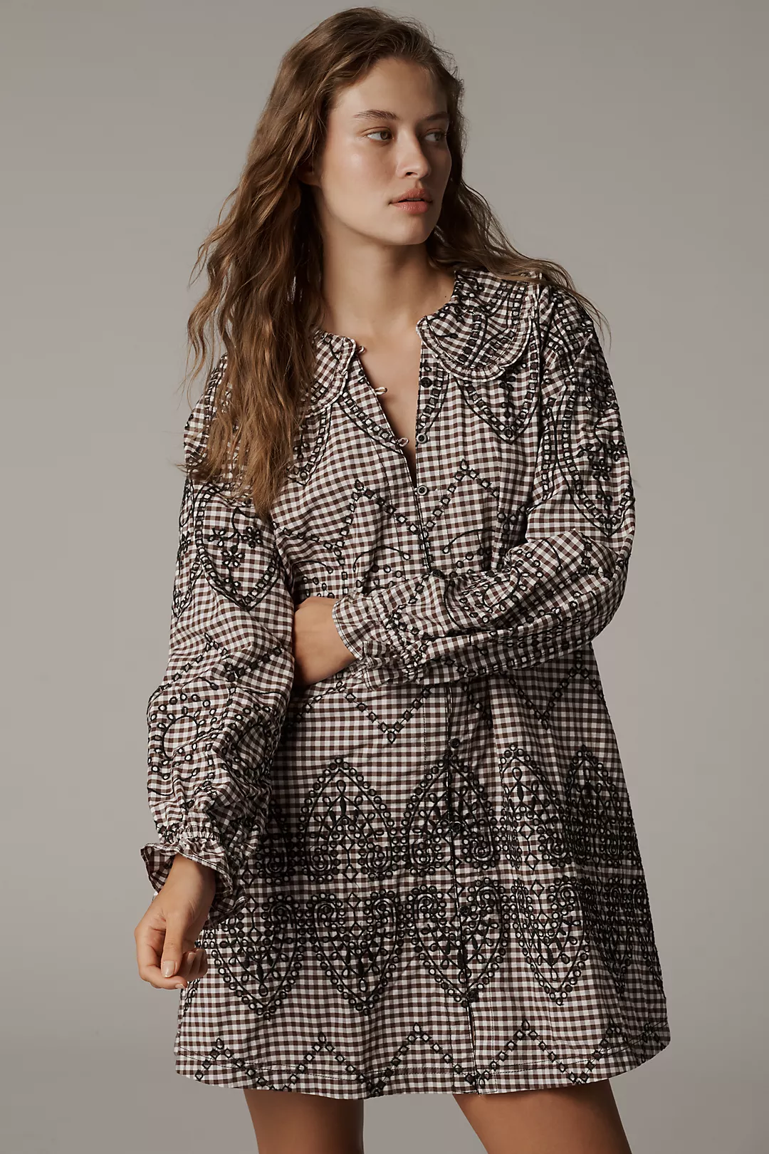 The Keira Long-Sleeve Shirt Dress by Pilcro