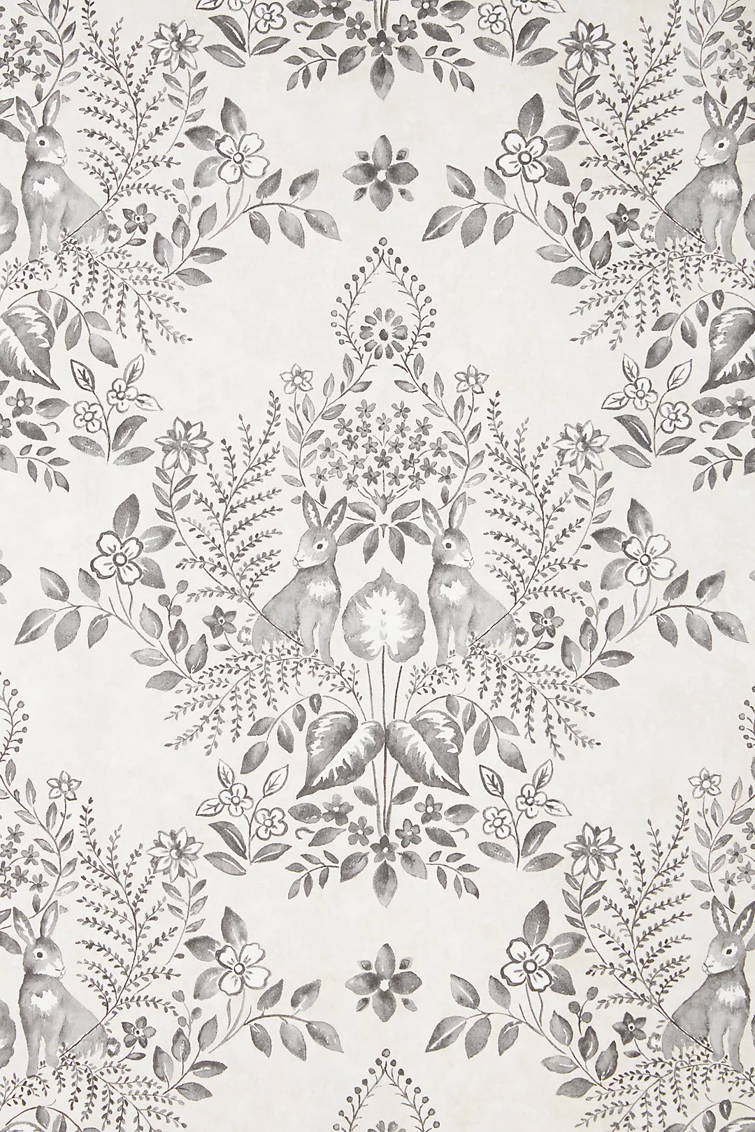Cottontail Toile Peel-and-Stick Rabbit Wallpaper
