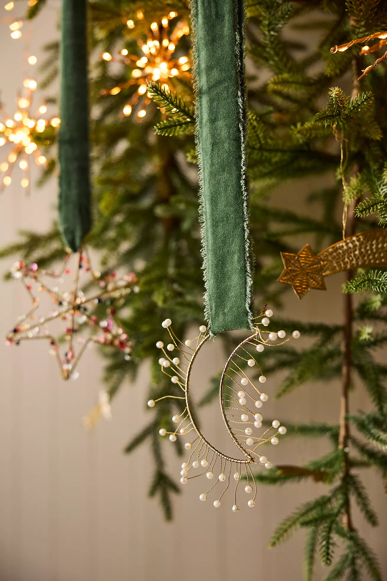 Celestial Pearl Ornaments, Set of 2