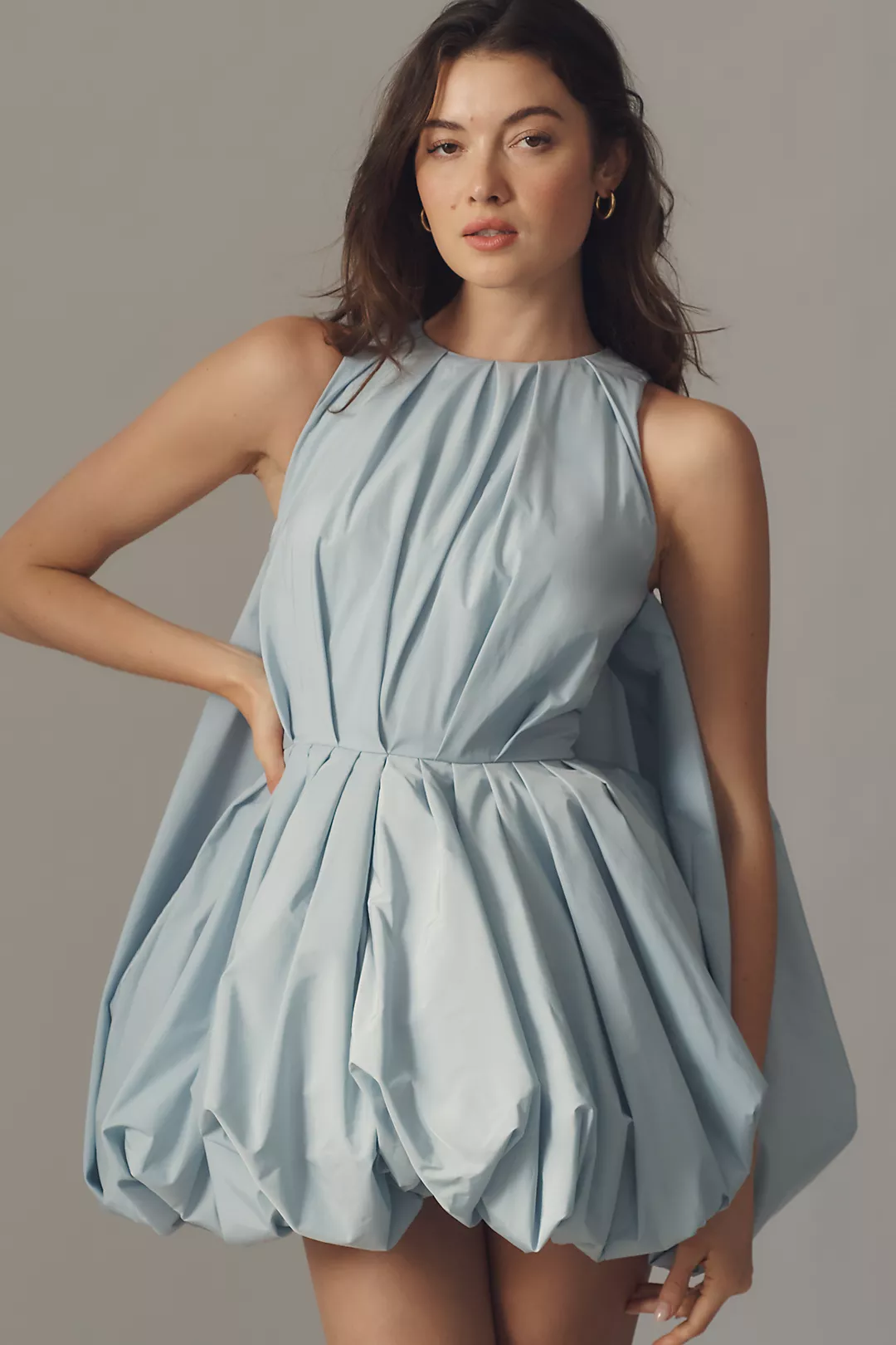 Mac Duggal Sleeveless Taffeta Bubble Mini Dress