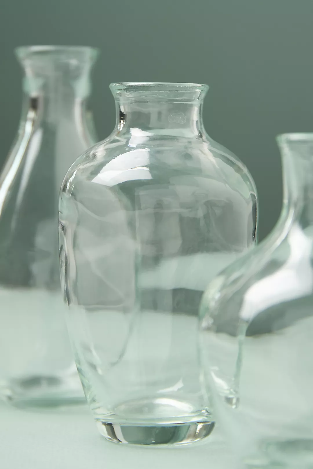 Clear Glass Bud Vases, Set of 3