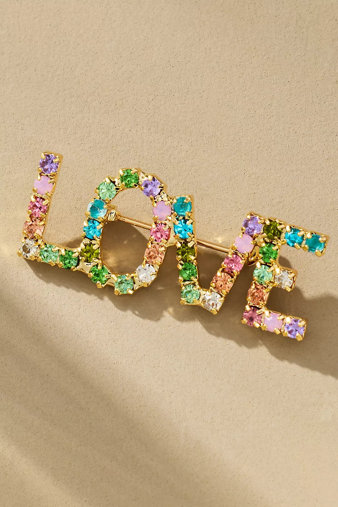 Worded Crystal Brooch