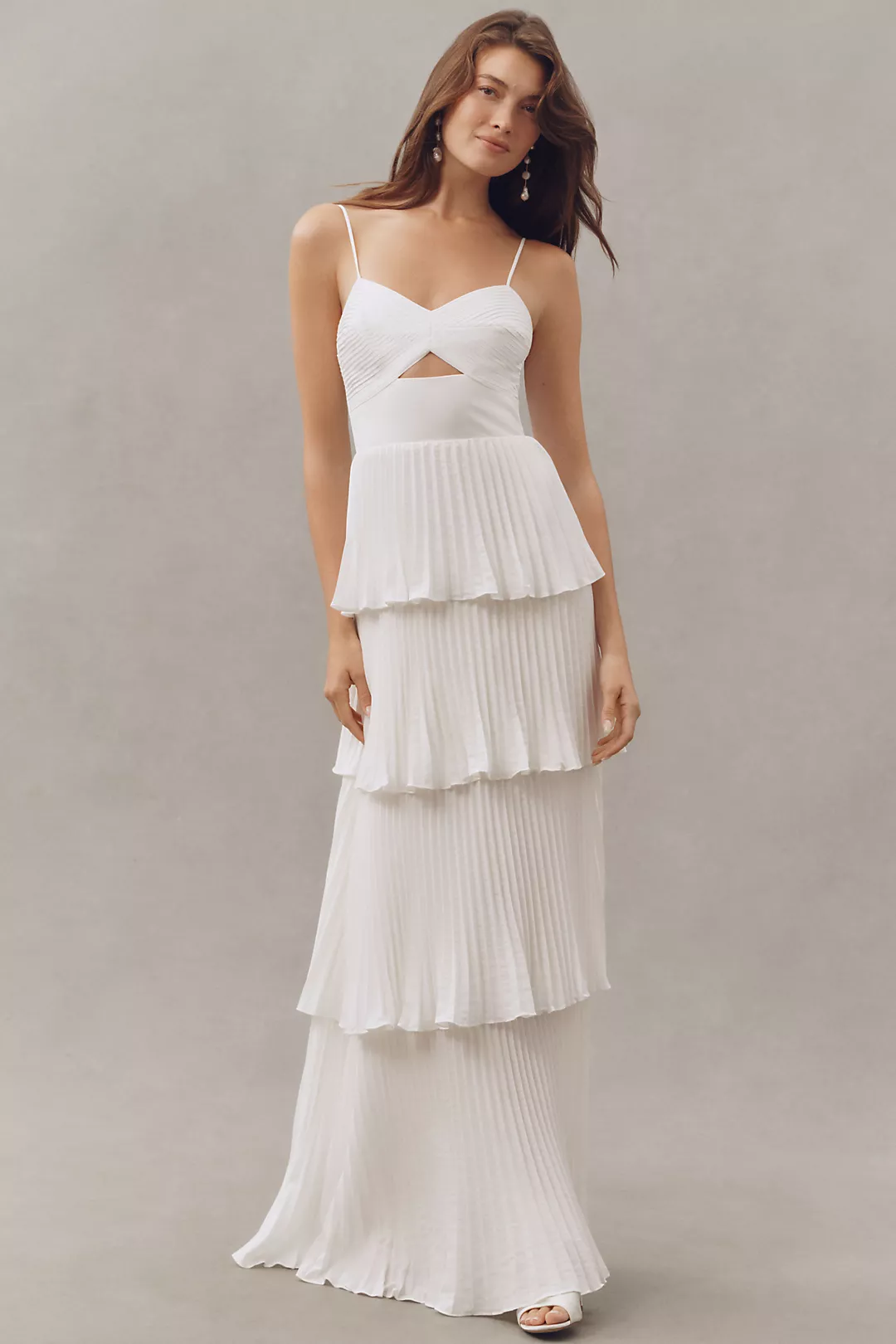 Dress the Population Zahrah Pleated Tiered Maxi Dress