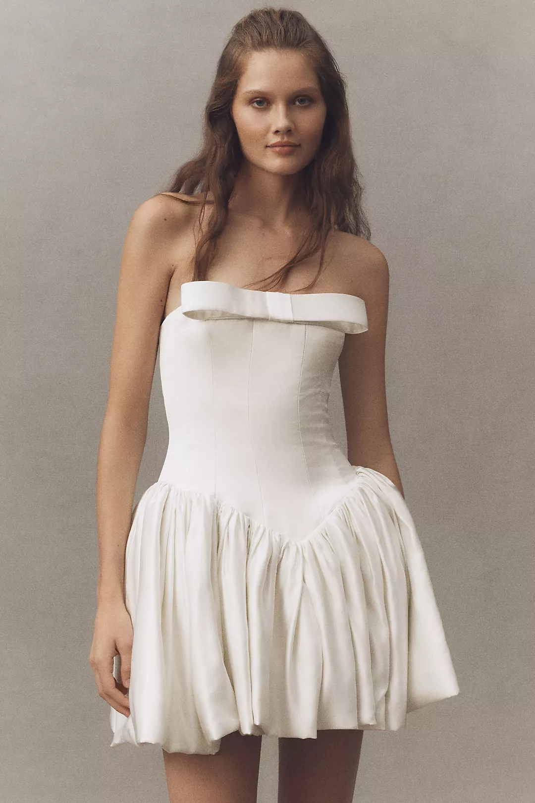 AMUR Mirelle Strapless Drop-Waist Mini Dress