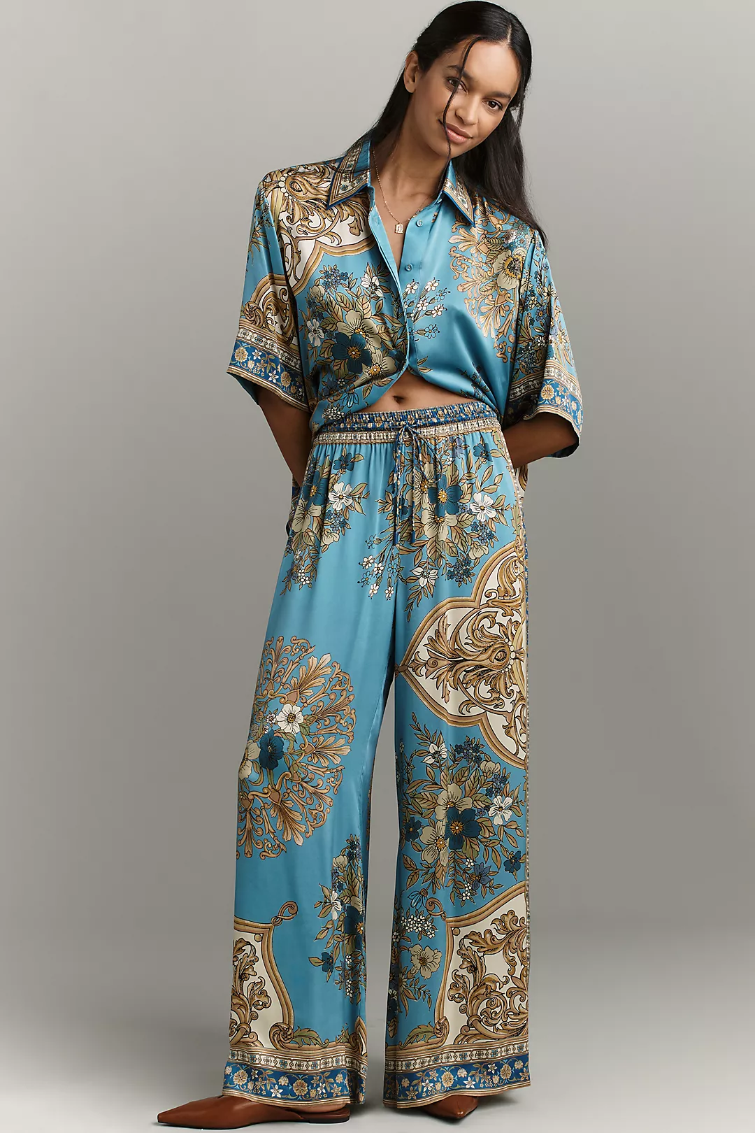 ALÉMAIS Cassie Silk Pull-On Pants