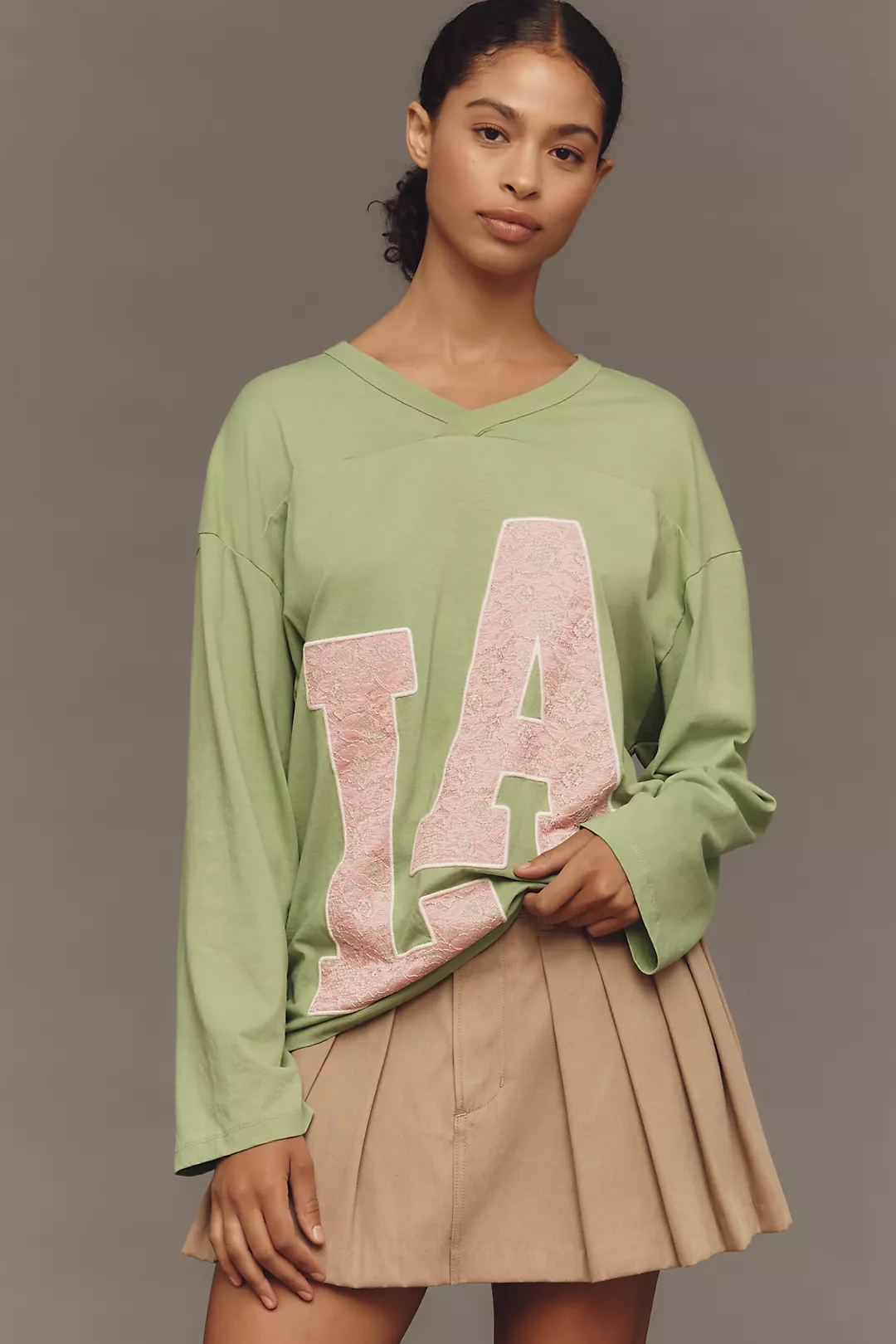 By Anthropologie Lace City Graphic Sweatshirt