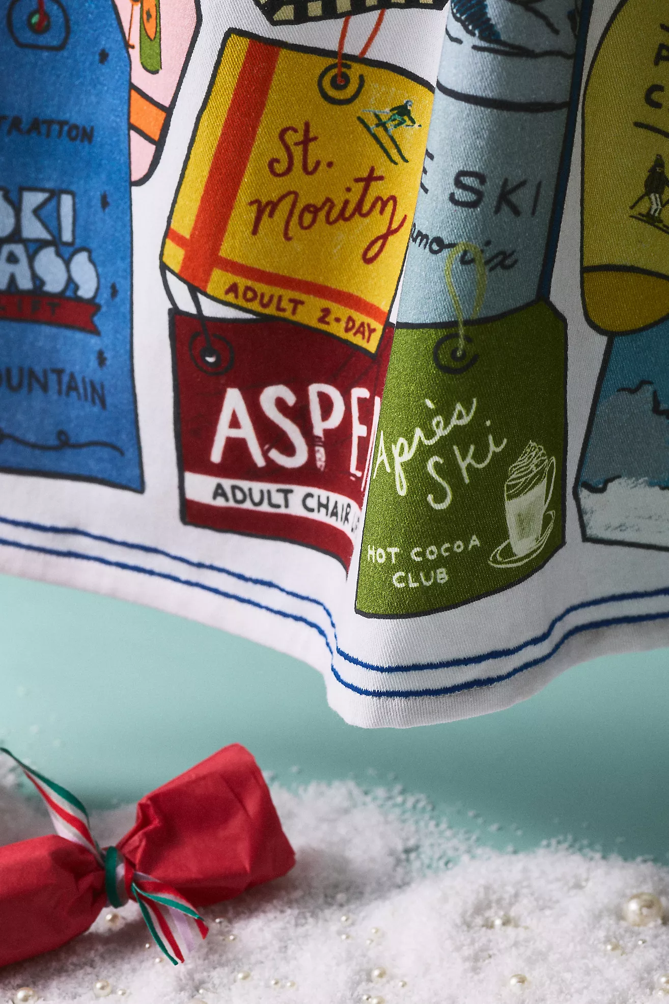 Noun New York Ski Tickets Dish Towel