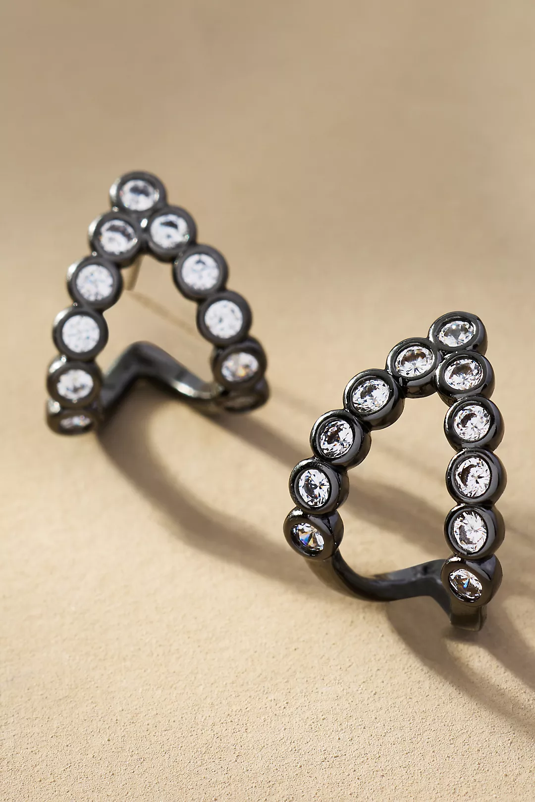 Crystal Triangle Huggie Hoop Earrings